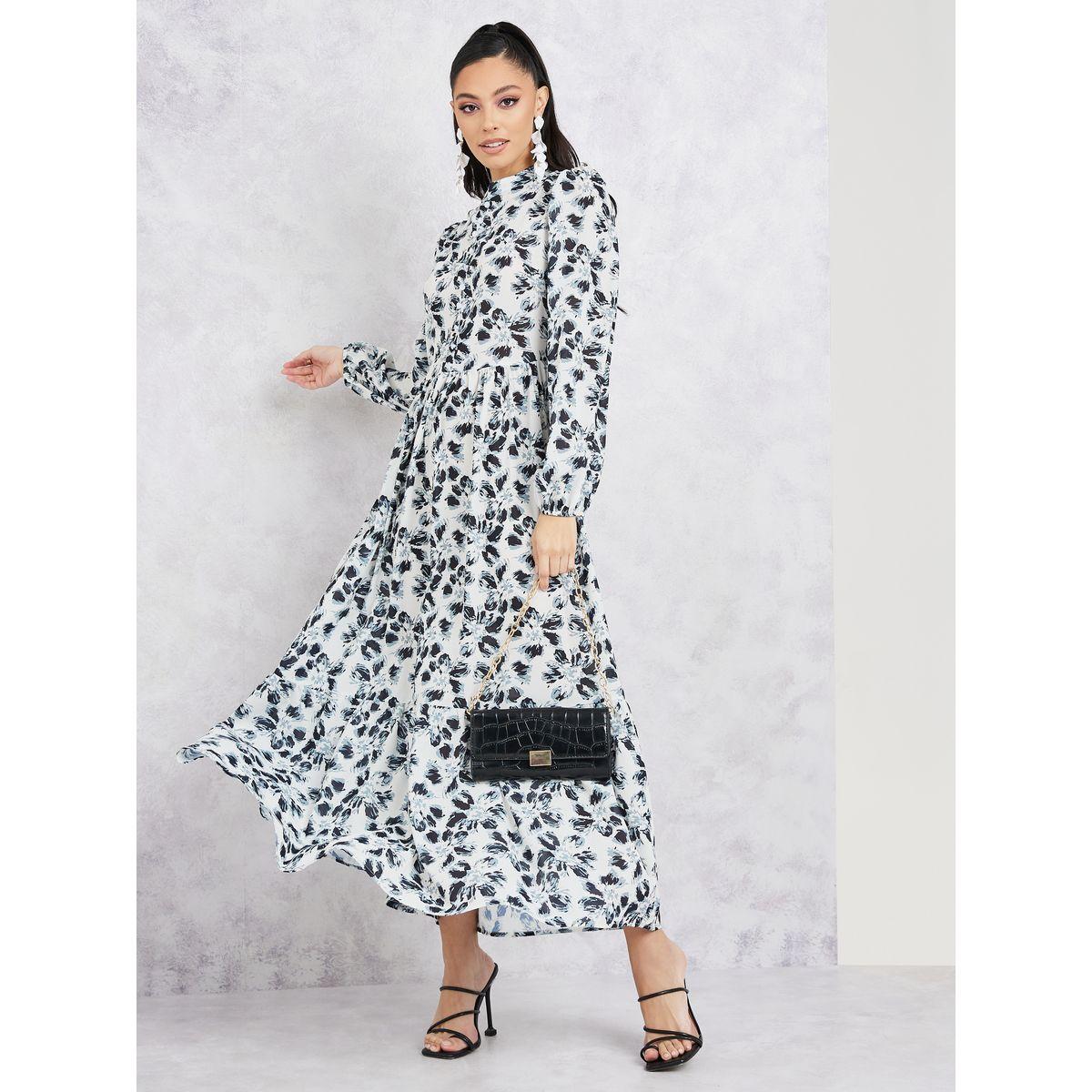Styli Floral Print Long Sleeves A-Line Maxi Dress-women-clothing-dresses-image-1