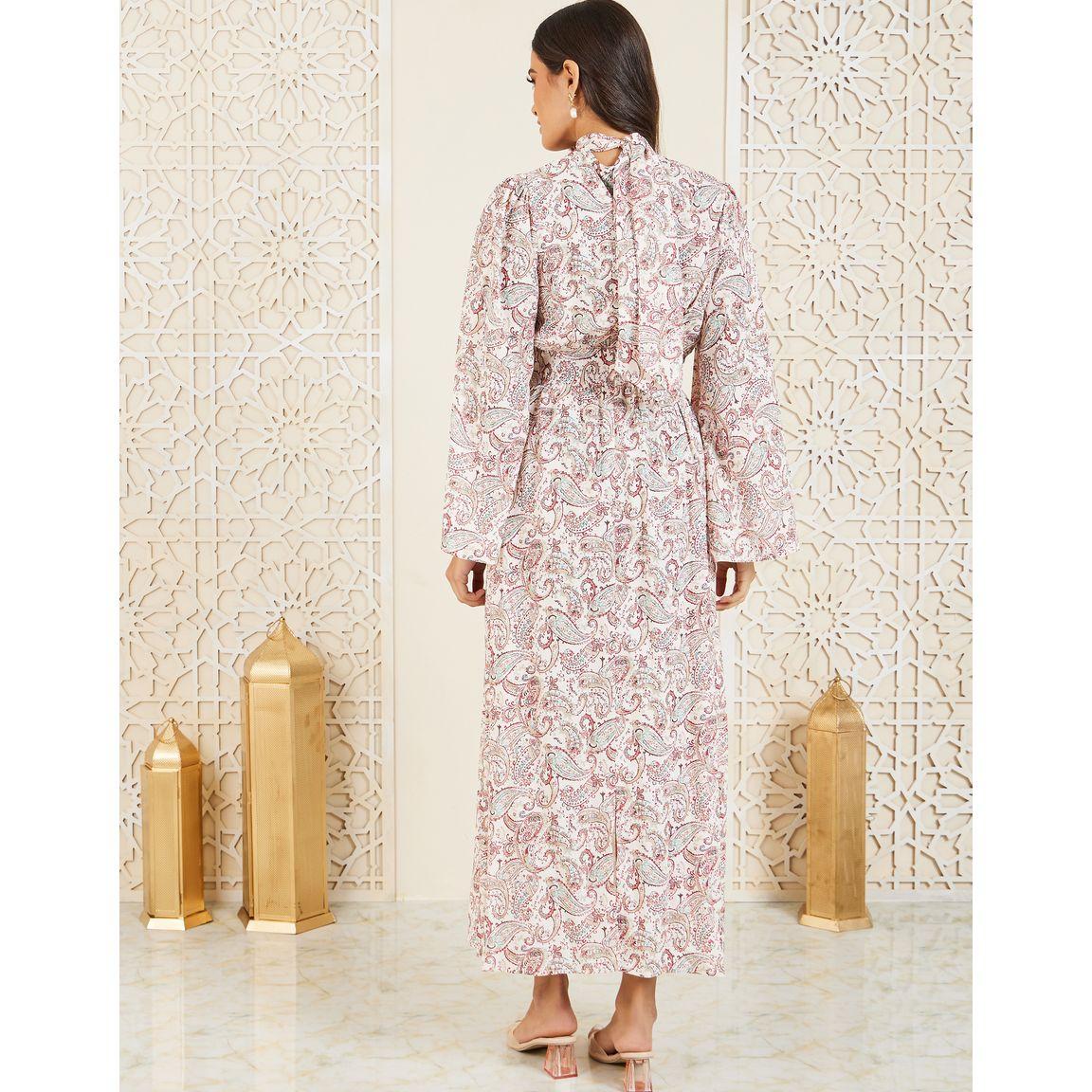فستان طويل مطبع بطبعة بيزلي-women-clothing-dresses-image-4