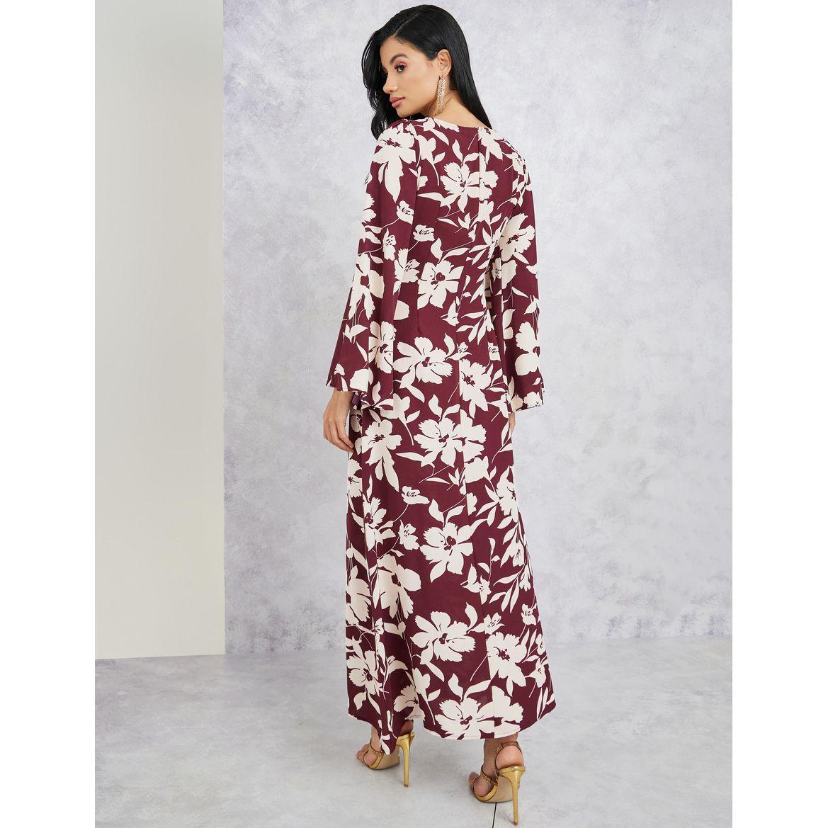 فستان طويل بحافة واسعة واكمام طويلة-women-clothing-dresses-image-4