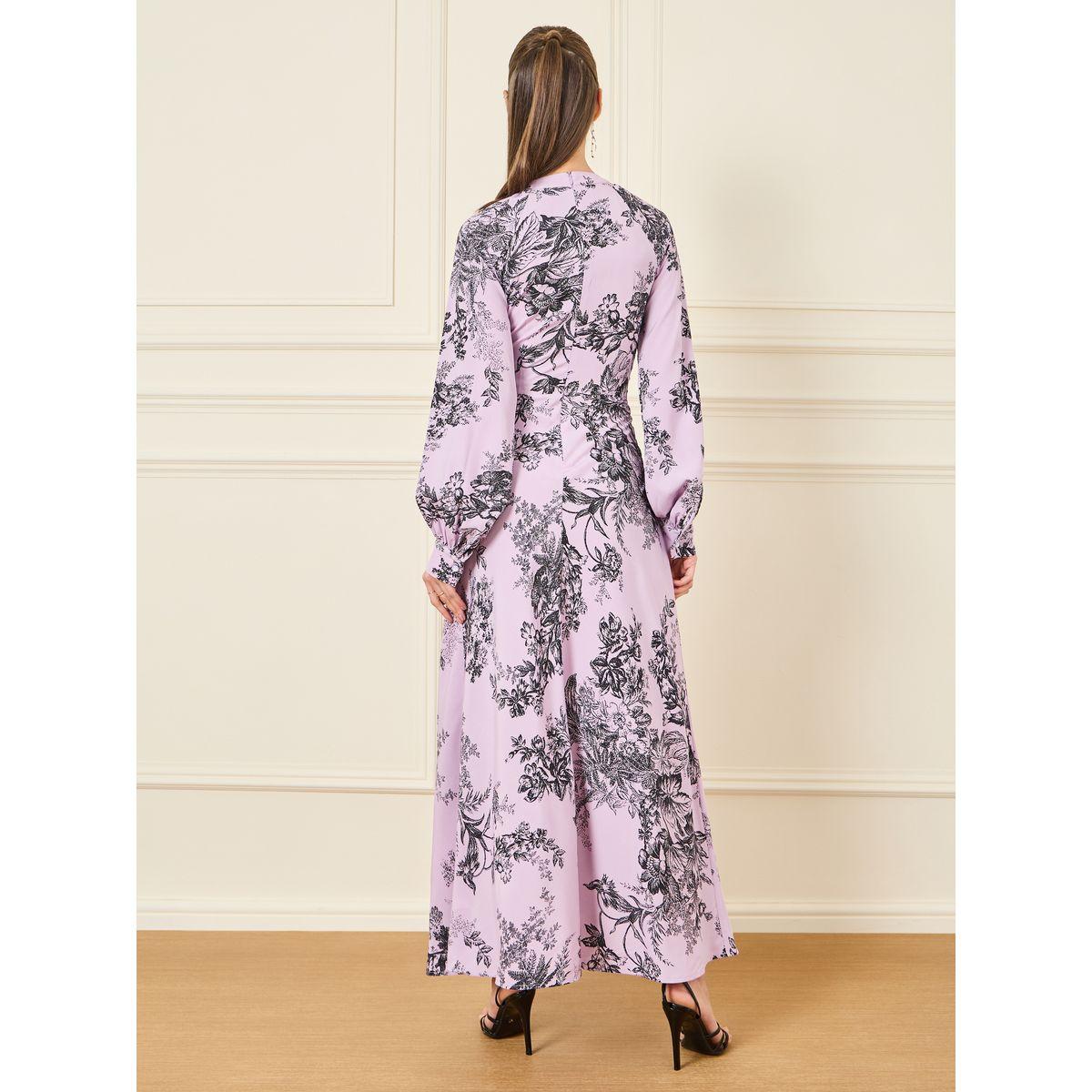 فستان بديكون طويل مع أكمام طويلة-women-clothing-dresses-image-4