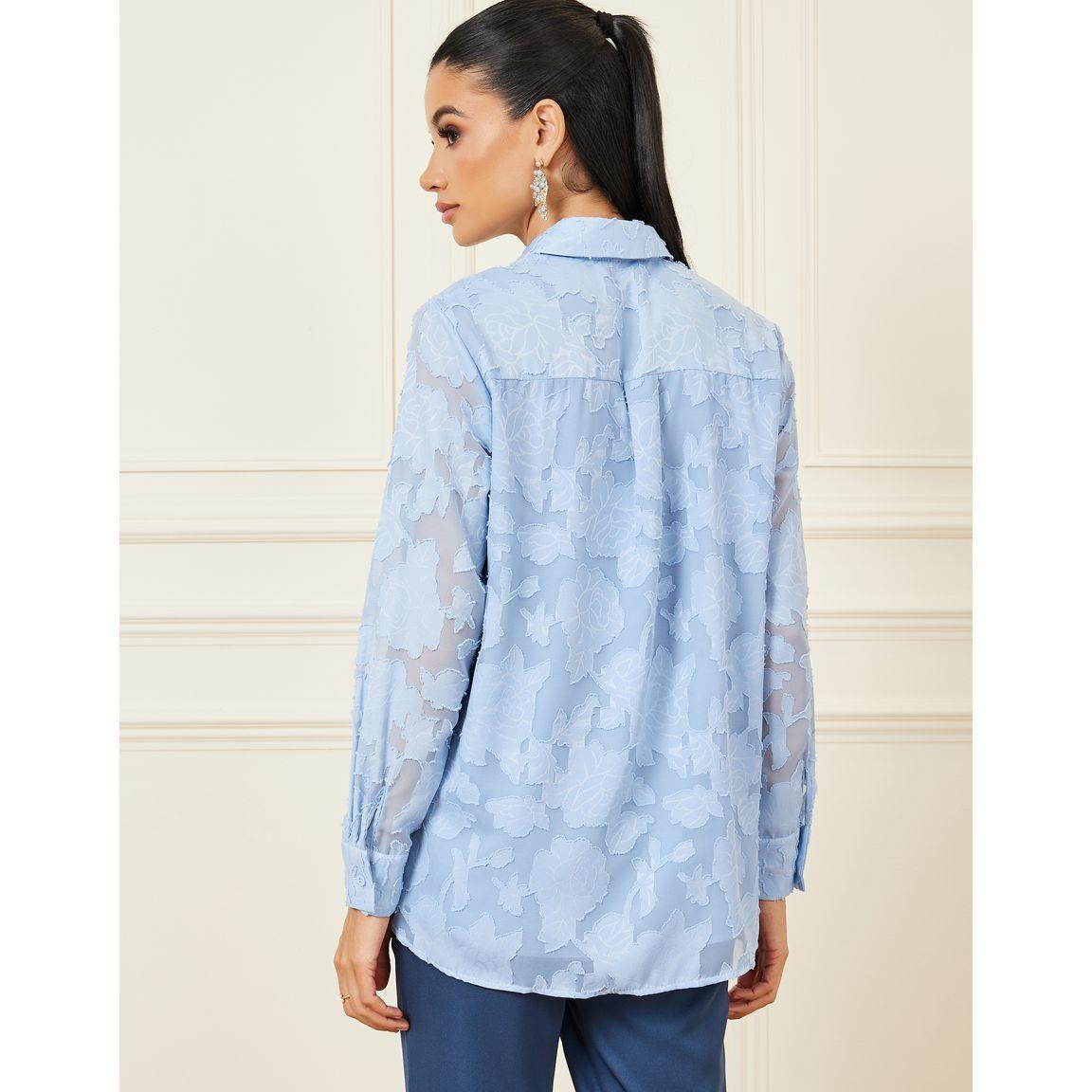 Styli Jacquard Oversized Shirt with Long Sleeves-women-clothing-shirtsandblouses-shirts-image-6