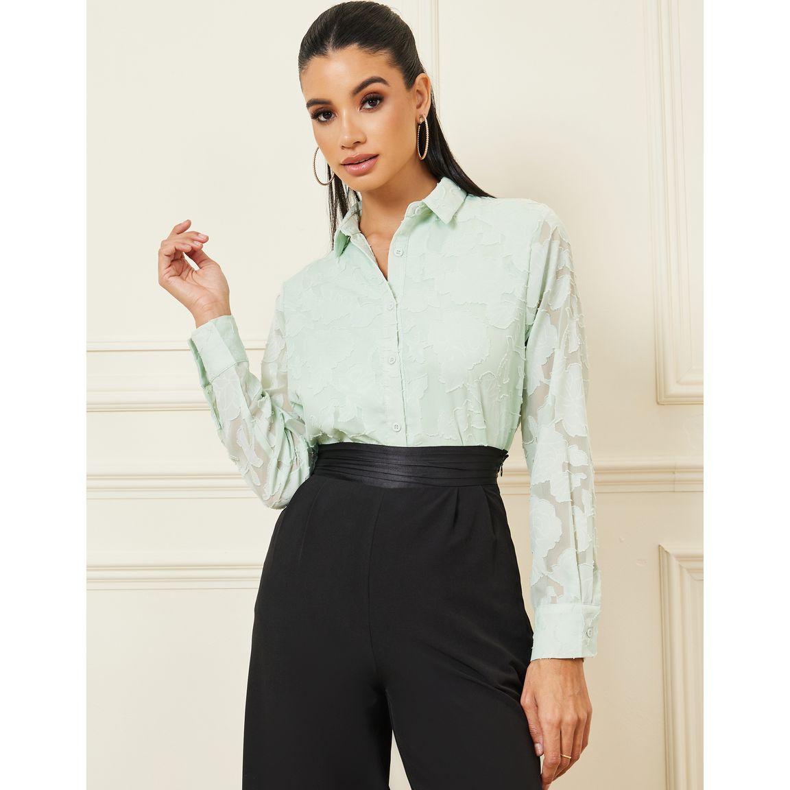 بلوزة جاكار واسعة بأكمام طويلة-women-clothing-shirtsandblouses-shirts-image-1