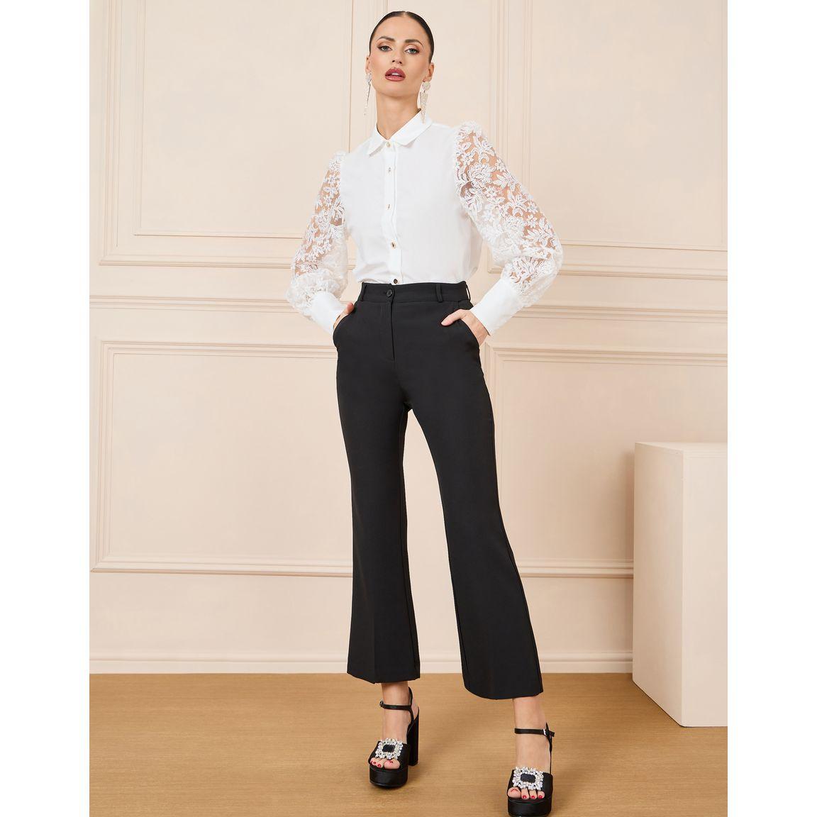 Styli Floral Lace Sleeve Button Down Shirt-women-clothing-shirtsandblouses-shirts-image-3