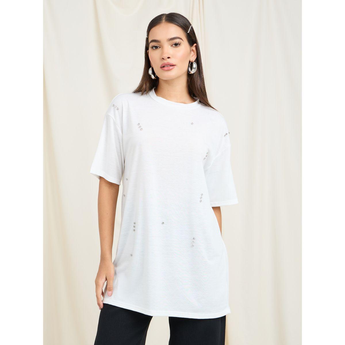 Styli Oversized Emebellished Longline T-shirt-women-clothing-tshirts-image-1