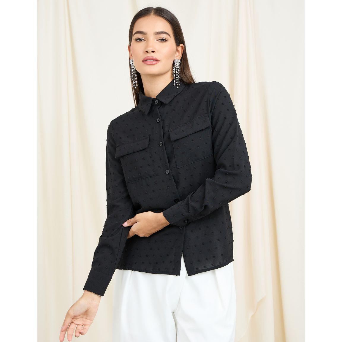 بلوزة بقصة عادية وتفاصيل جيوب-women-clothing-shirtsandblouses-shirts-image-2