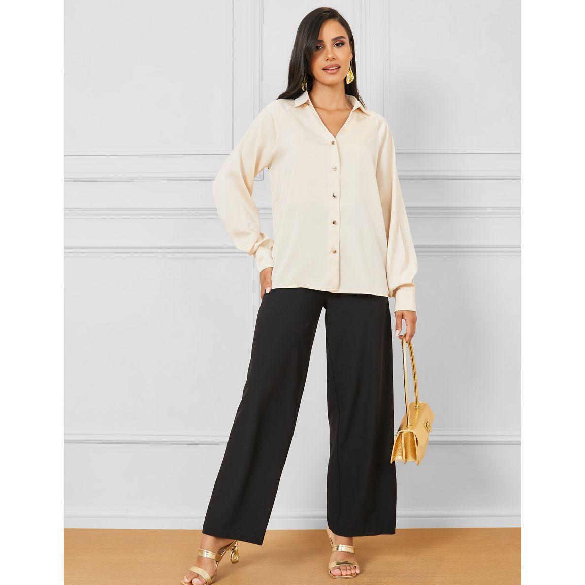 Styli Satin V Neck Collared Long Sleeve Shirt-women-clothing-shirtsandblouses-shirts-image-4