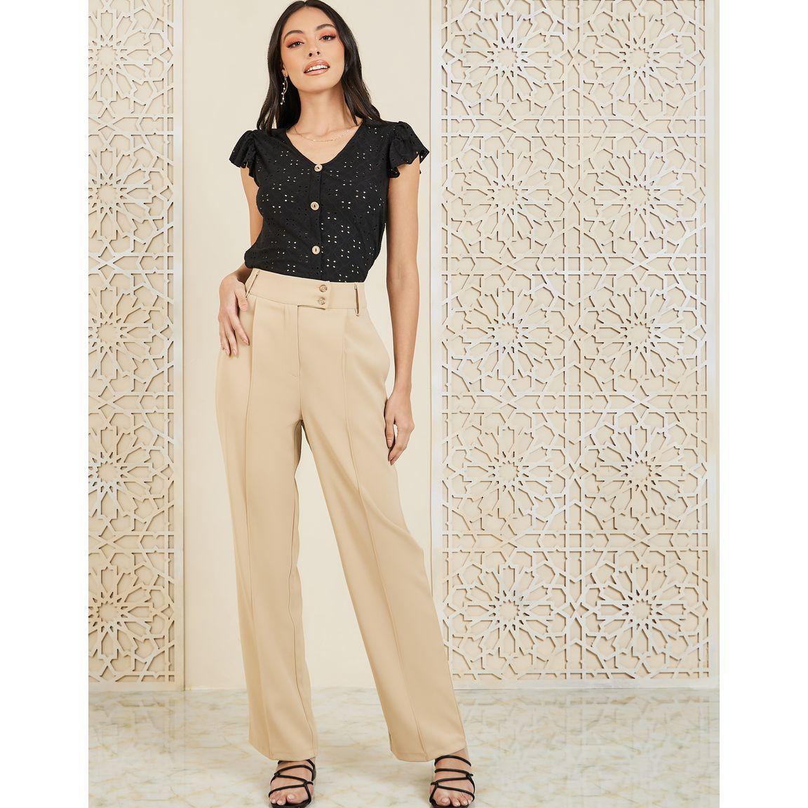 Styli Schiffli Button Detail Wide Neck Blouse-women-clothing-shirtsandblouses-blouses-image-2