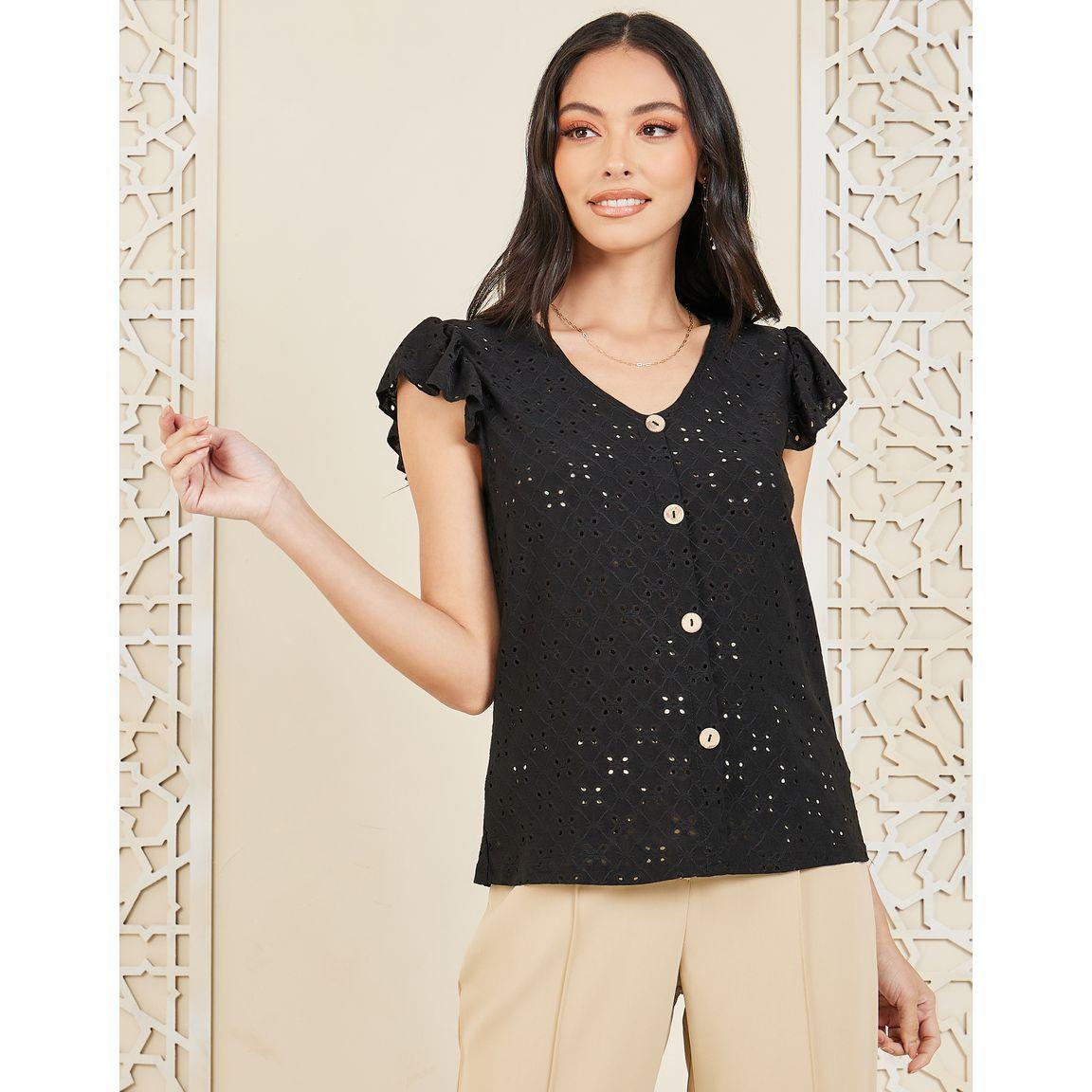 Styli Schiffli Button Detail Wide Neck Blouse-women-clothing-shirtsandblouses-blouses-image-3