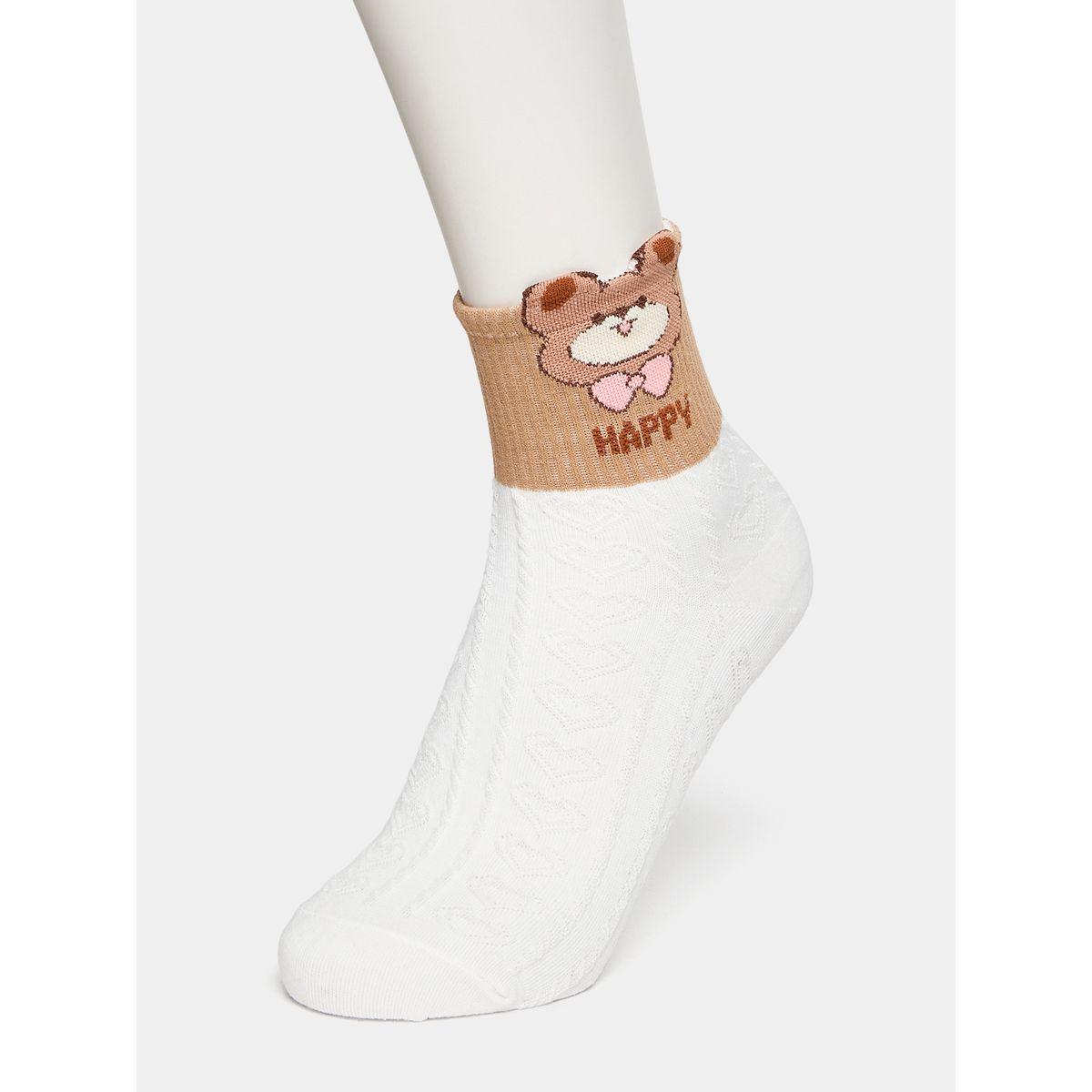 Styli Set of 5 - Teddy Printed Socks-women-socksandstockings-image-2