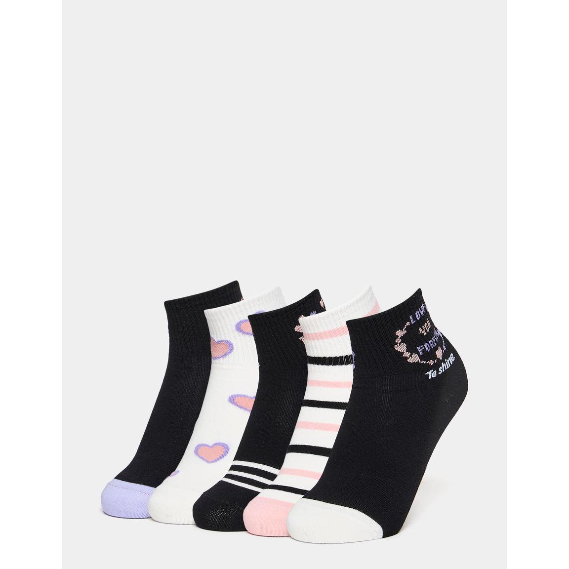 Styli Set of 5 - Printed Rib Socks-women-socksandstockings-image-1