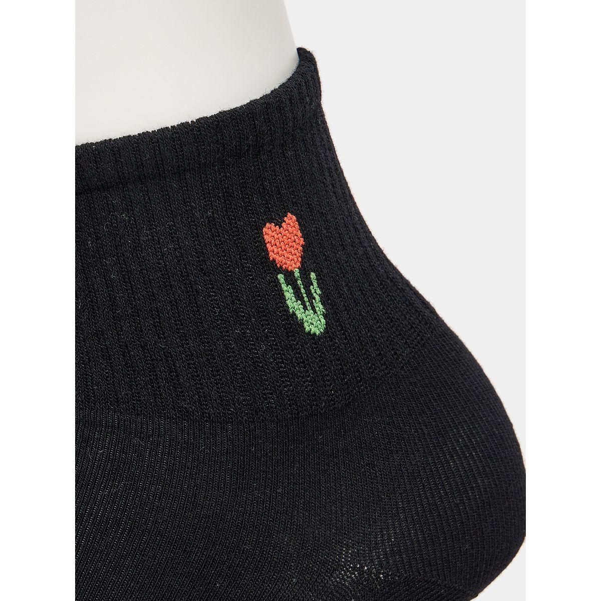 Styli Set of 5 - Floral Embroidered Socks-women-socksandstockings-image-11