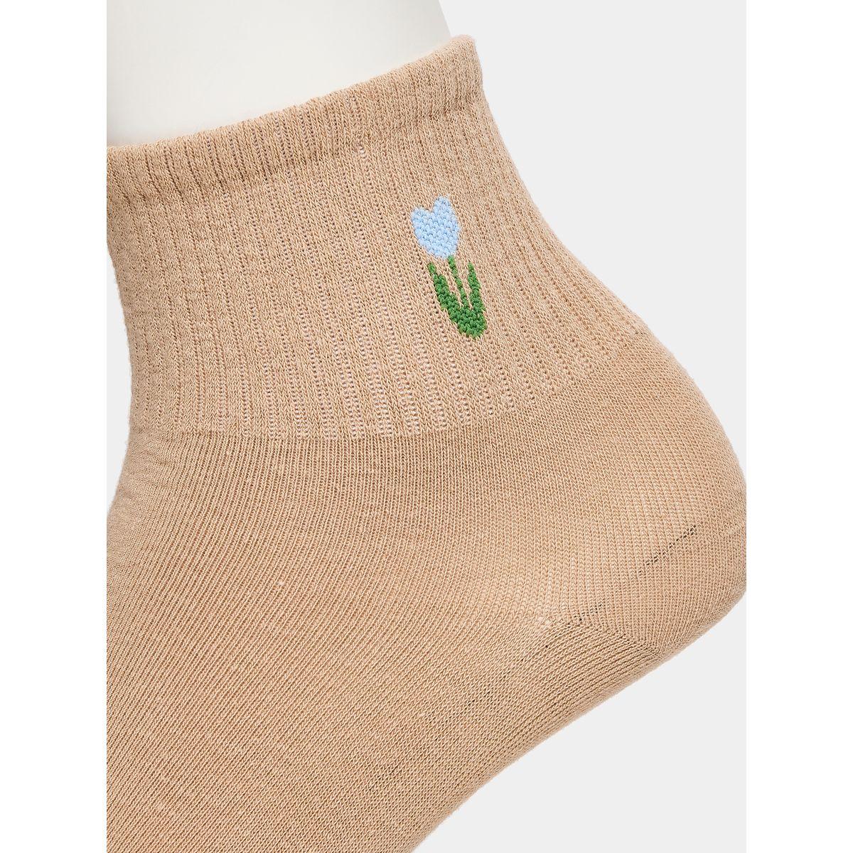 Styli Set of 5 - Floral Embroidered Socks-women-socksandstockings-image-3