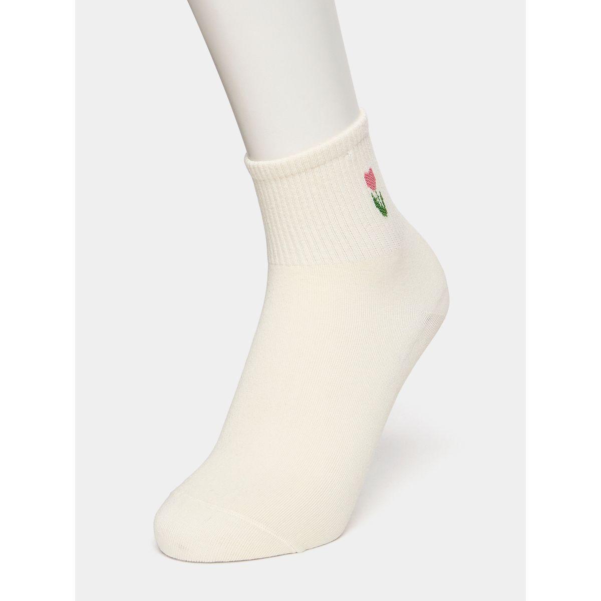 Styli Set of 5 - Floral Embroidered Socks-women-socksandstockings-image-4