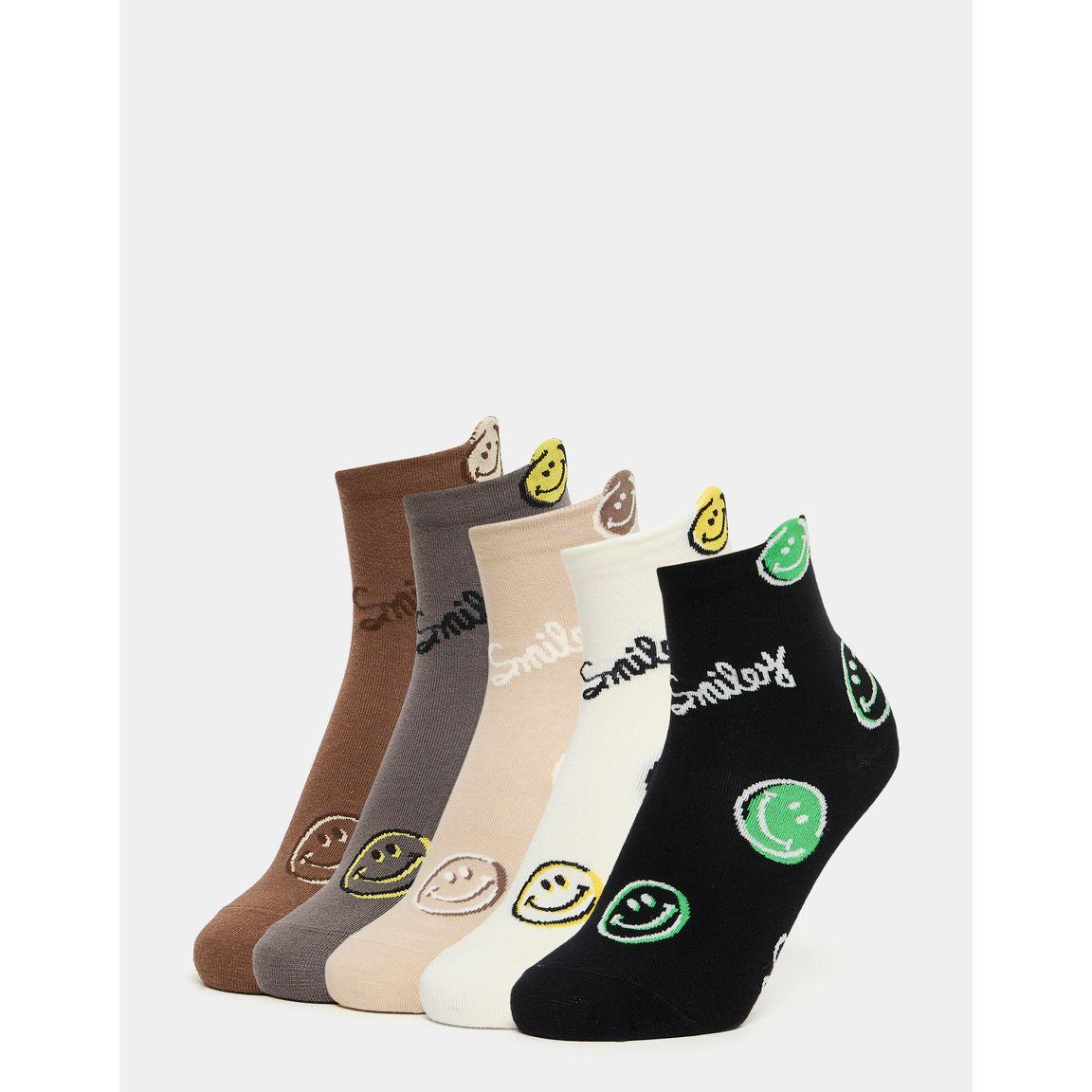 Styli Set of 5 - Printed Rib Socks-women-socksandstockings-image-1