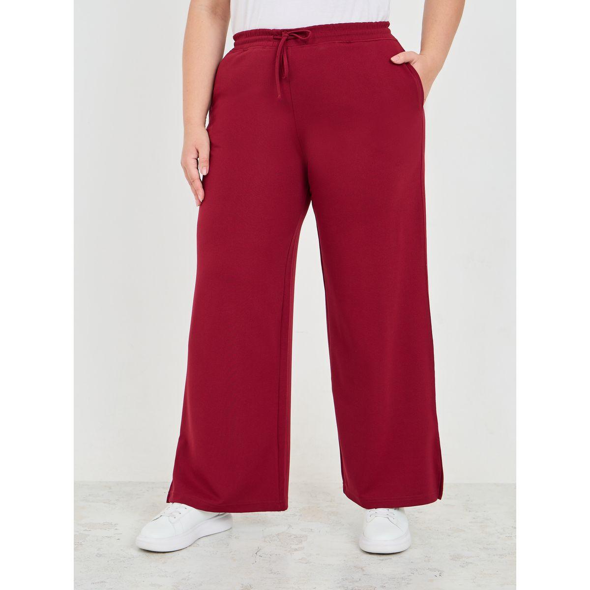Styli Plus Size Solid Wide Leg Joggers-women-clothing-bottoms-joggers-image-1
