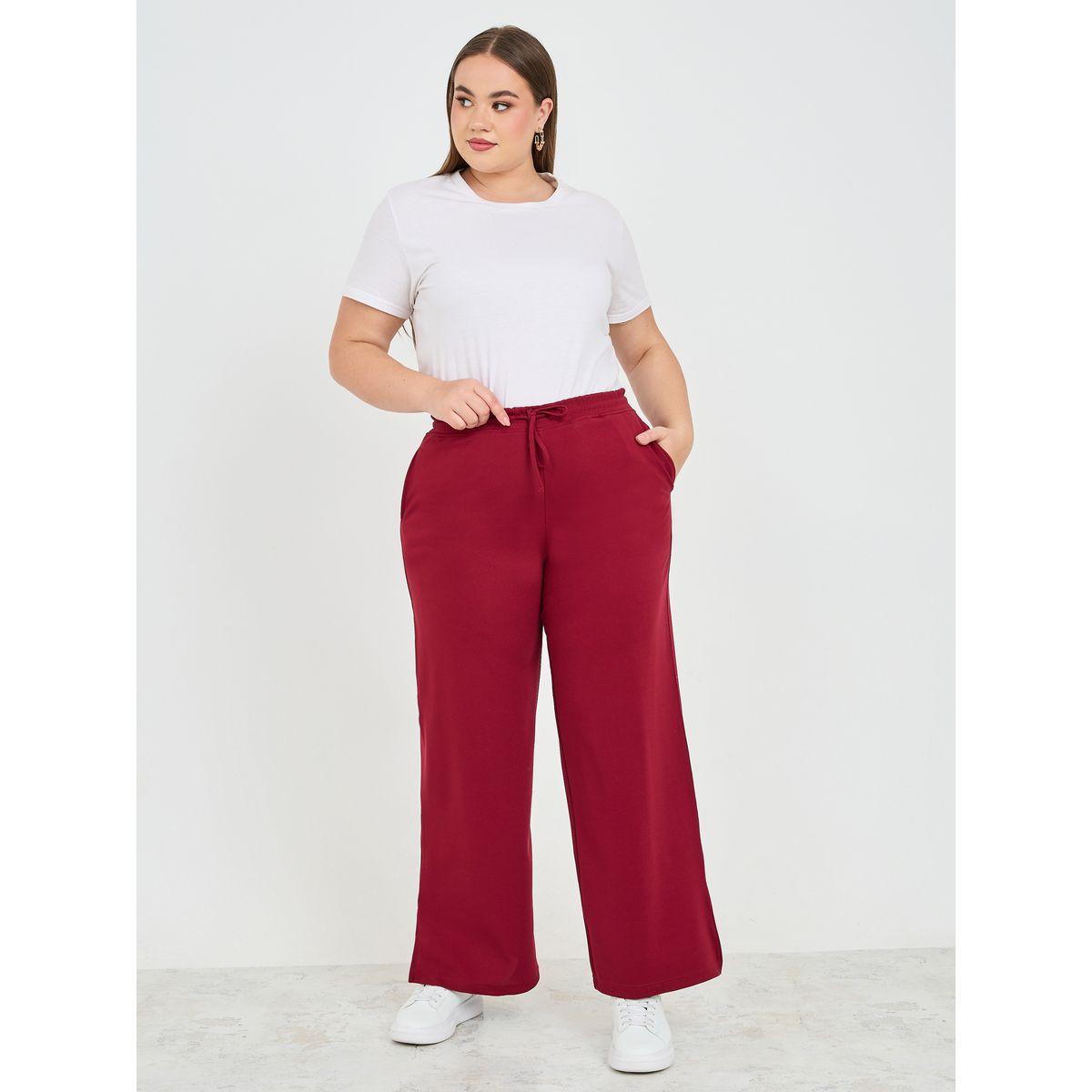 Styli Plus Size Solid Wide Leg Joggers-women-clothing-bottoms-joggers-image-2