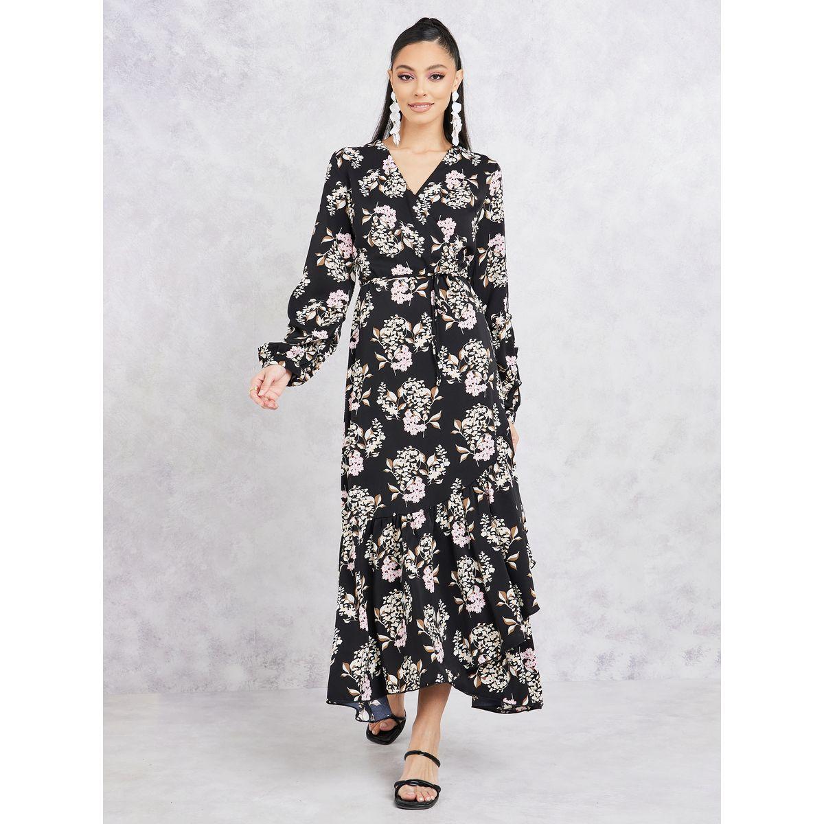 Styli Floral Print A-Line Wrap Maxi Dress-women-clothing-dresses-image-1