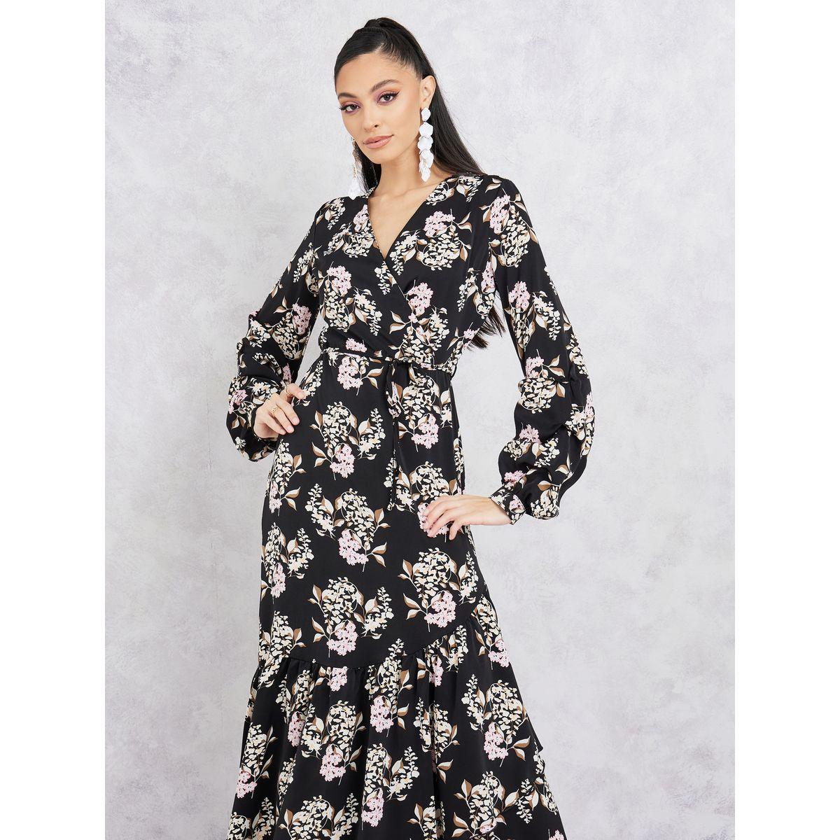 Styli Floral Print A-Line Wrap Maxi Dress-women-clothing-dresses-image-2