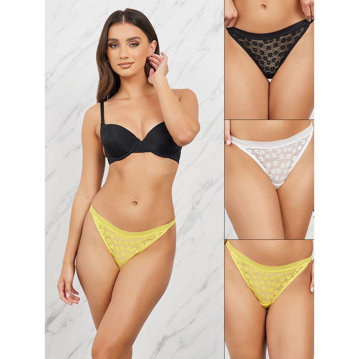 مجموعة من 3 سراويل داخلية ثونغ مطبعة بزهور-women-clothing-lingerie-panties-image-1