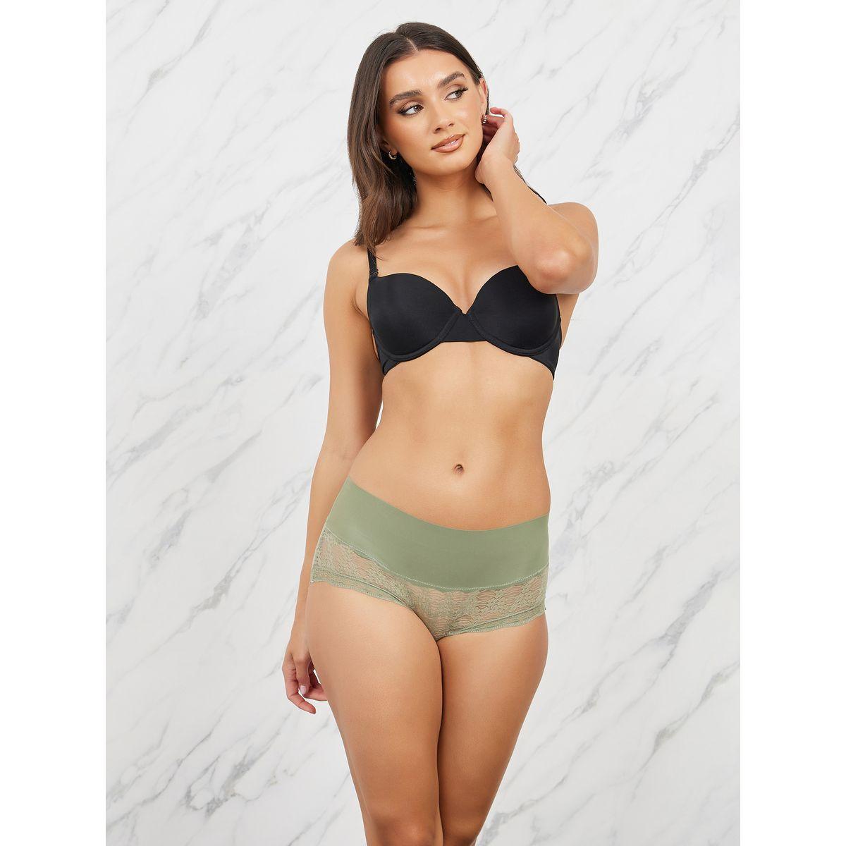 Styli Pack of 3 - Wide Waistband Scalloped Lace Brief-women-clothing-lingerie-panties-image-2