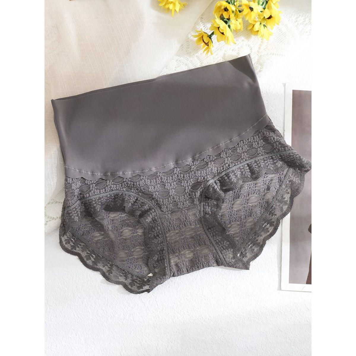 Styli Pack of 3 - Wide Waistband Scalloped Lace Brief-women-clothing-lingerie-panties-image-9