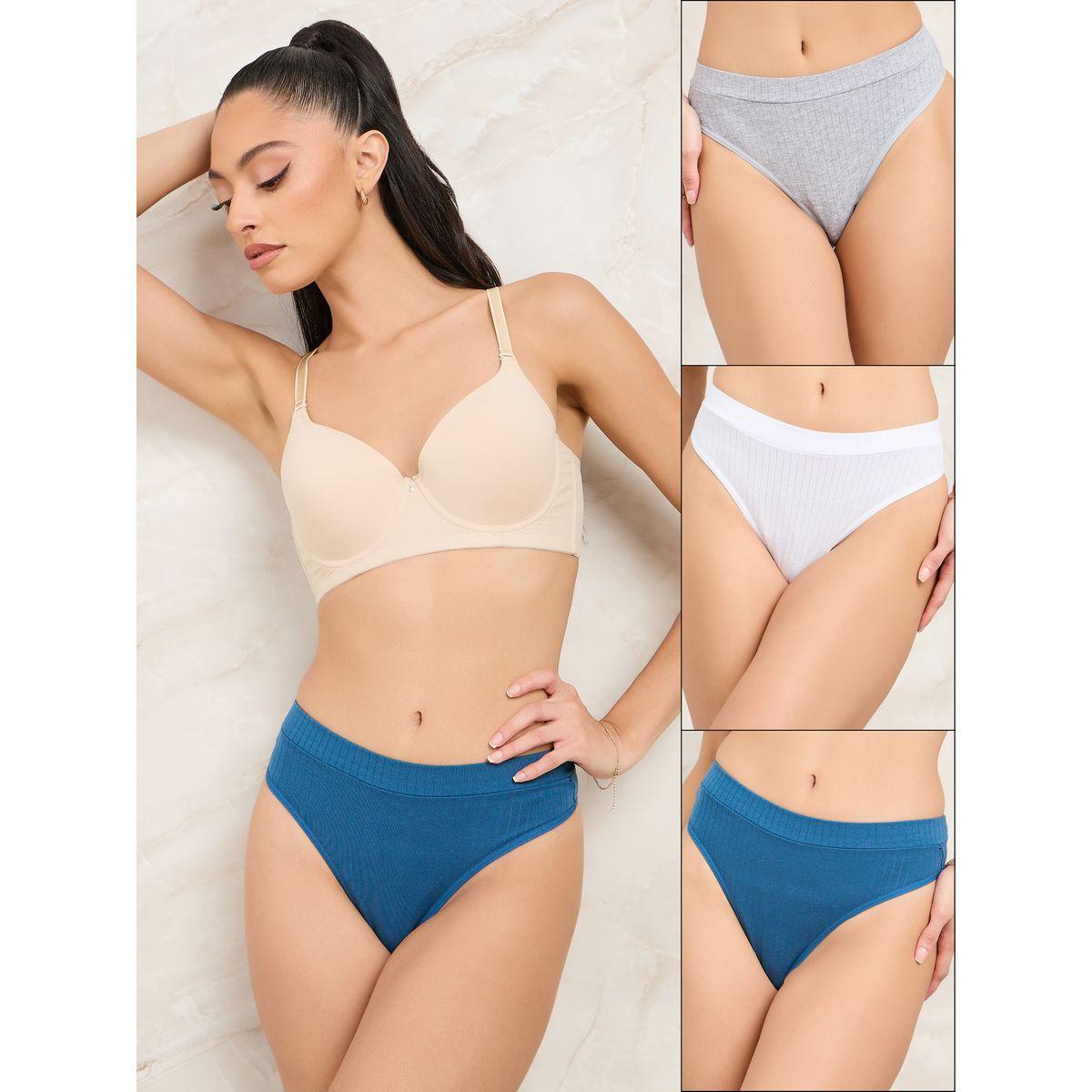 Styli Pack of 3 - Cotton Ribbed Thong-women-clothing-lingerie-panties-image-1