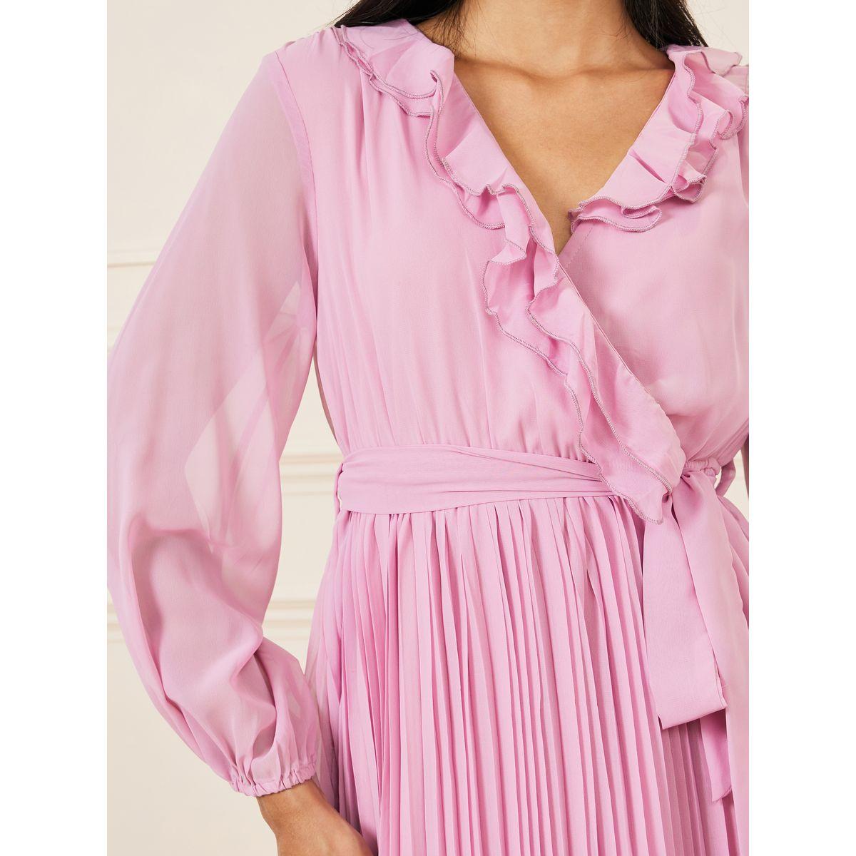 Styli Accordion Pleat Ruffle Trim Wrap Midi Dress-women-clothing-dresses-image-3