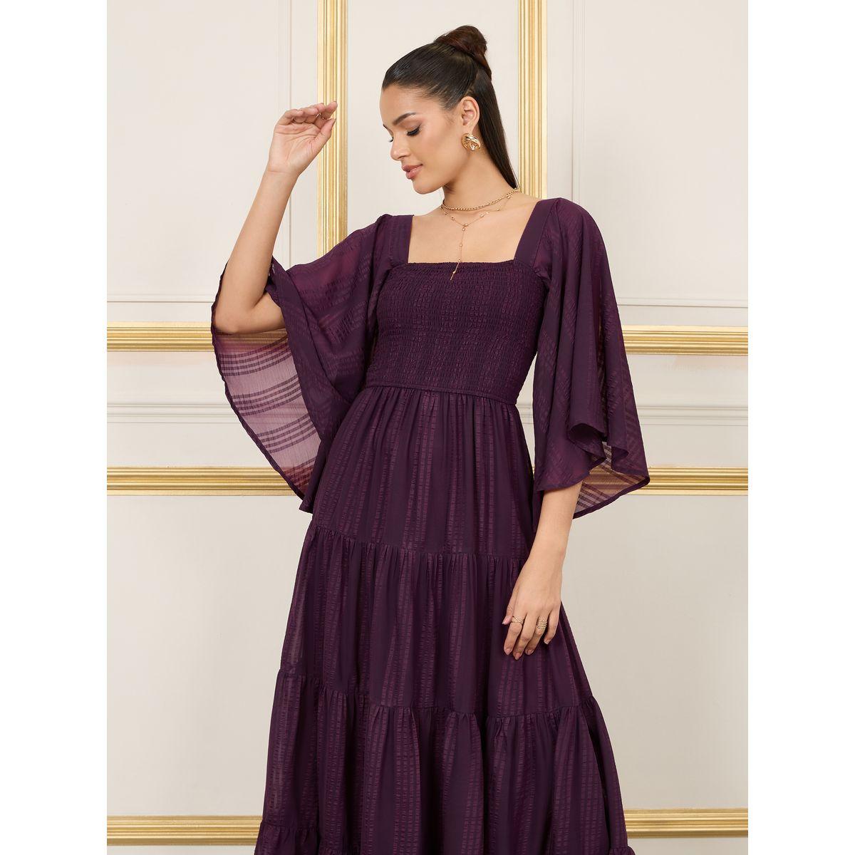 Styli Smocked Textured Tiered Maxi Dress-women-clothing-dresses-image-2