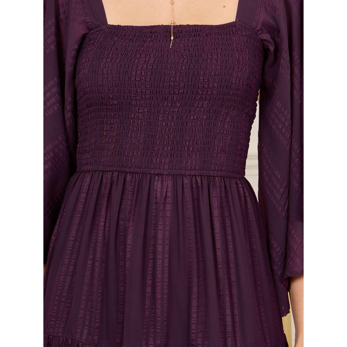 Styli Smocked Textured Tiered Maxi Dress-women-clothing-dresses-image-3