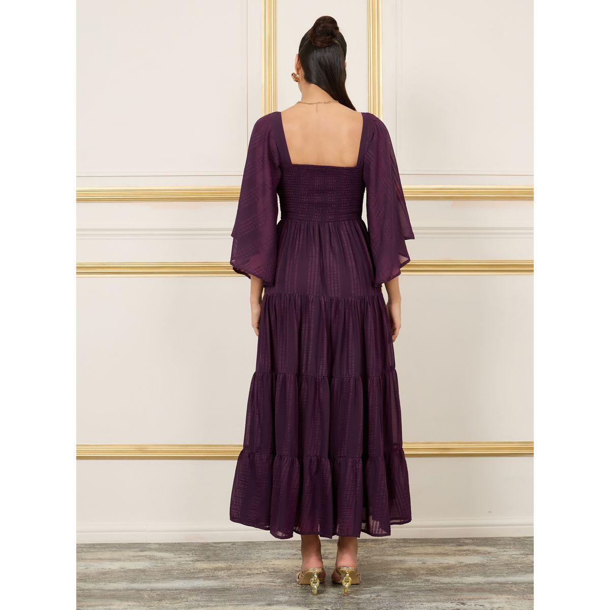 Styli Smocked Textured Tiered Maxi Dress-women-clothing-dresses-image-4