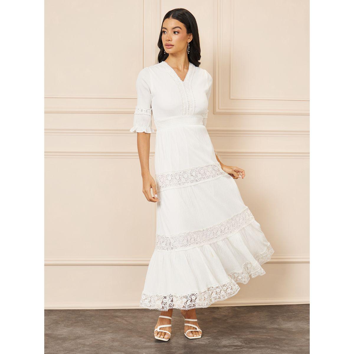 Styli Lace Detail Tiered Maxi Dress-women-clothing-dresses-image-1