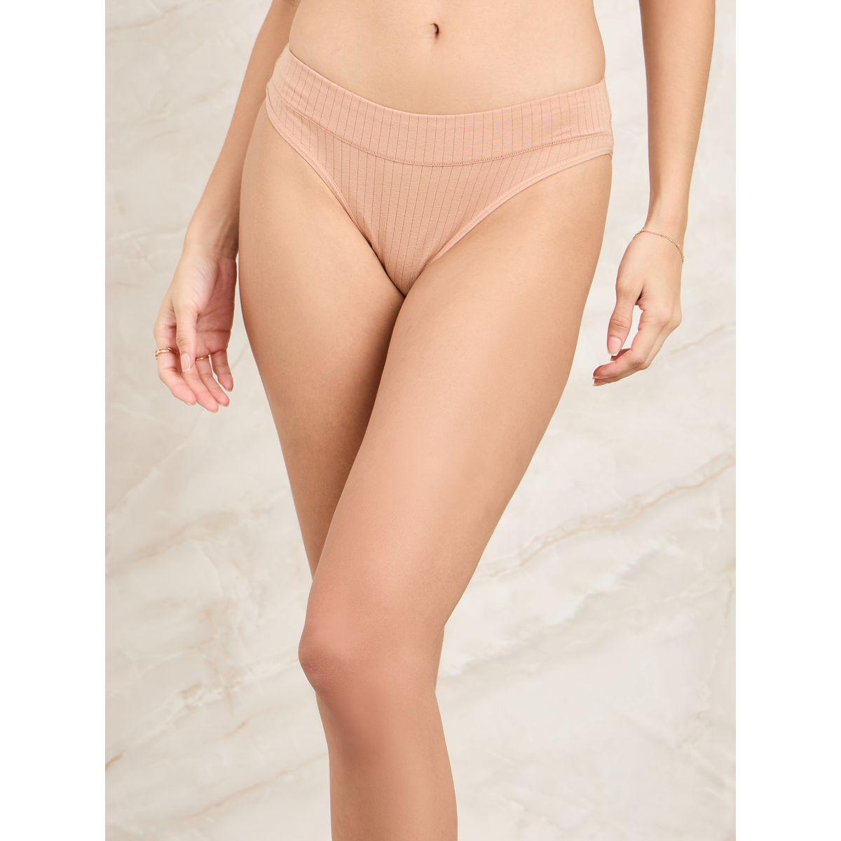 Styli Pack of 3 - Ribbed Wide Waistband Cotton Bikini Briefs-women-clothing-lingerie-panties-image-7