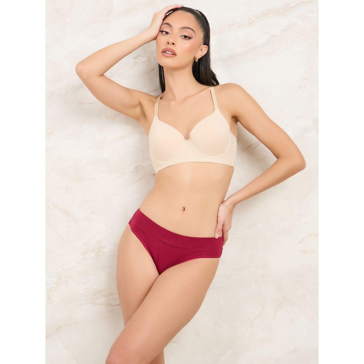 Styli Pack of 3 - Cotton Wide Waistband Ribbed Bikini-women-clothing-lingerie-panties-image-2