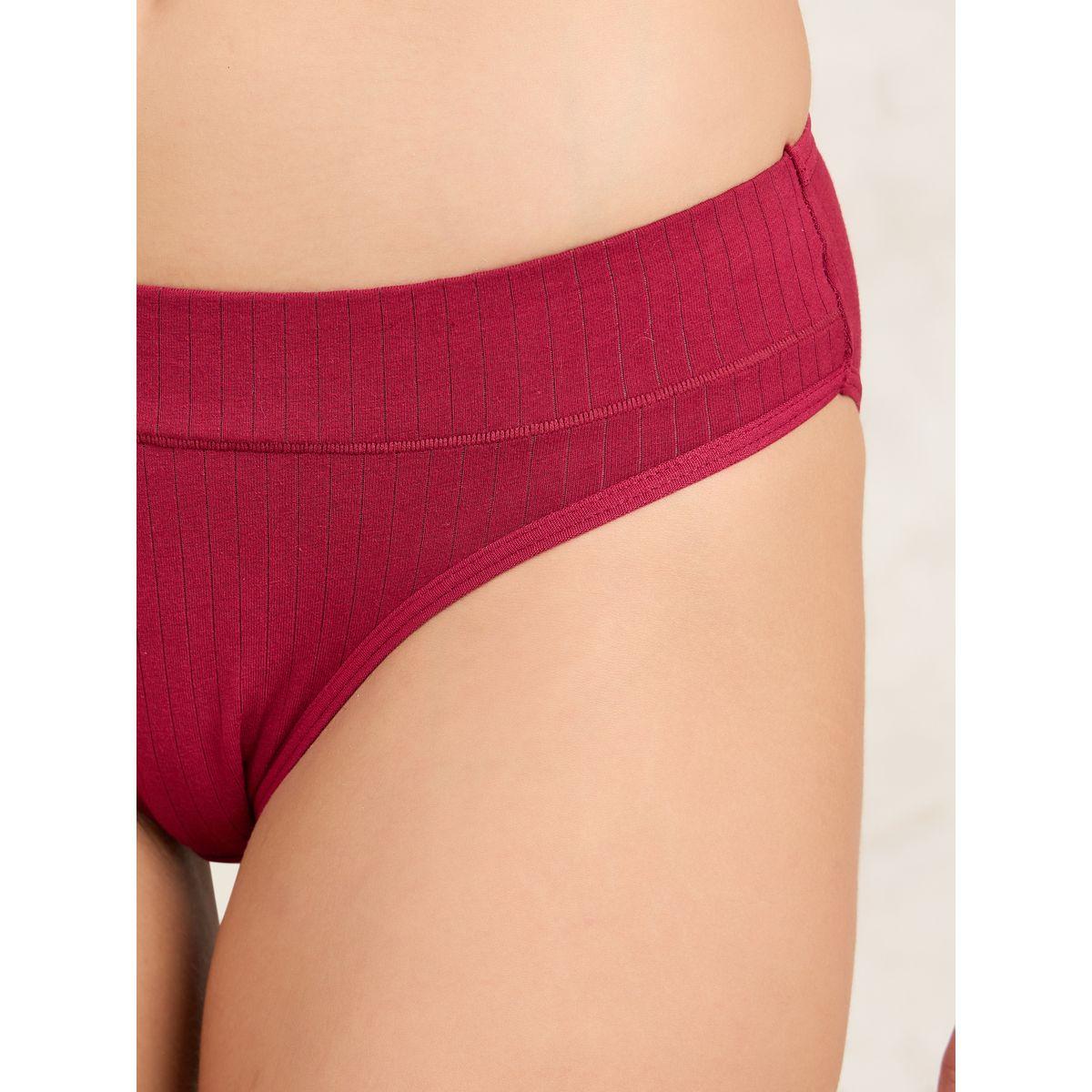 Styli Pack of 3 - Cotton Wide Waistband Ribbed Bikini-women-clothing-lingerie-panties-image-4