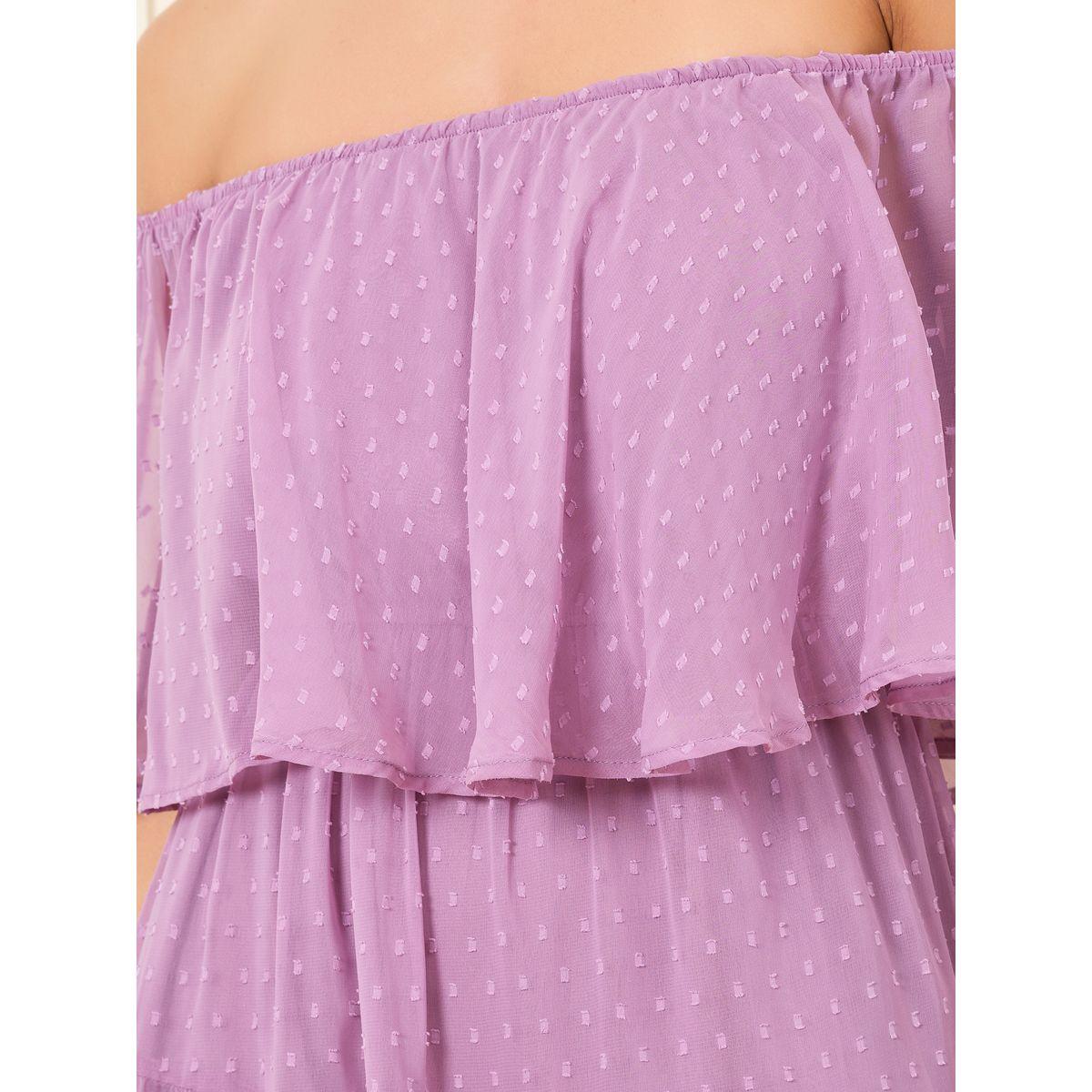 Styli Dobby Off Shoulder Cape Sleeves Tiered Midi Dress-women-clothing-dresses-image-3