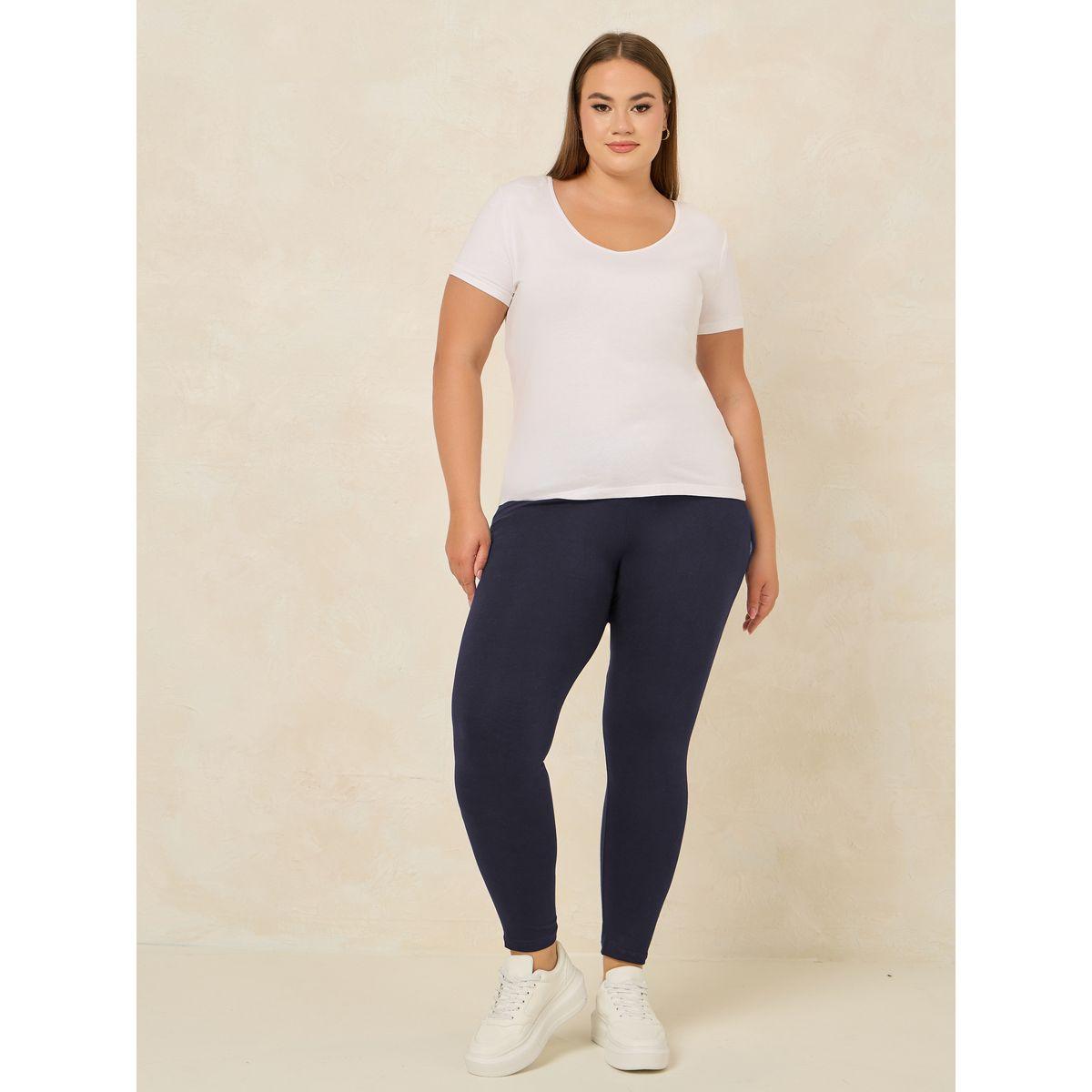 Styli Plus Elastic Waistband Basic Leggings-women-clothing-bottoms-leggings-image-2