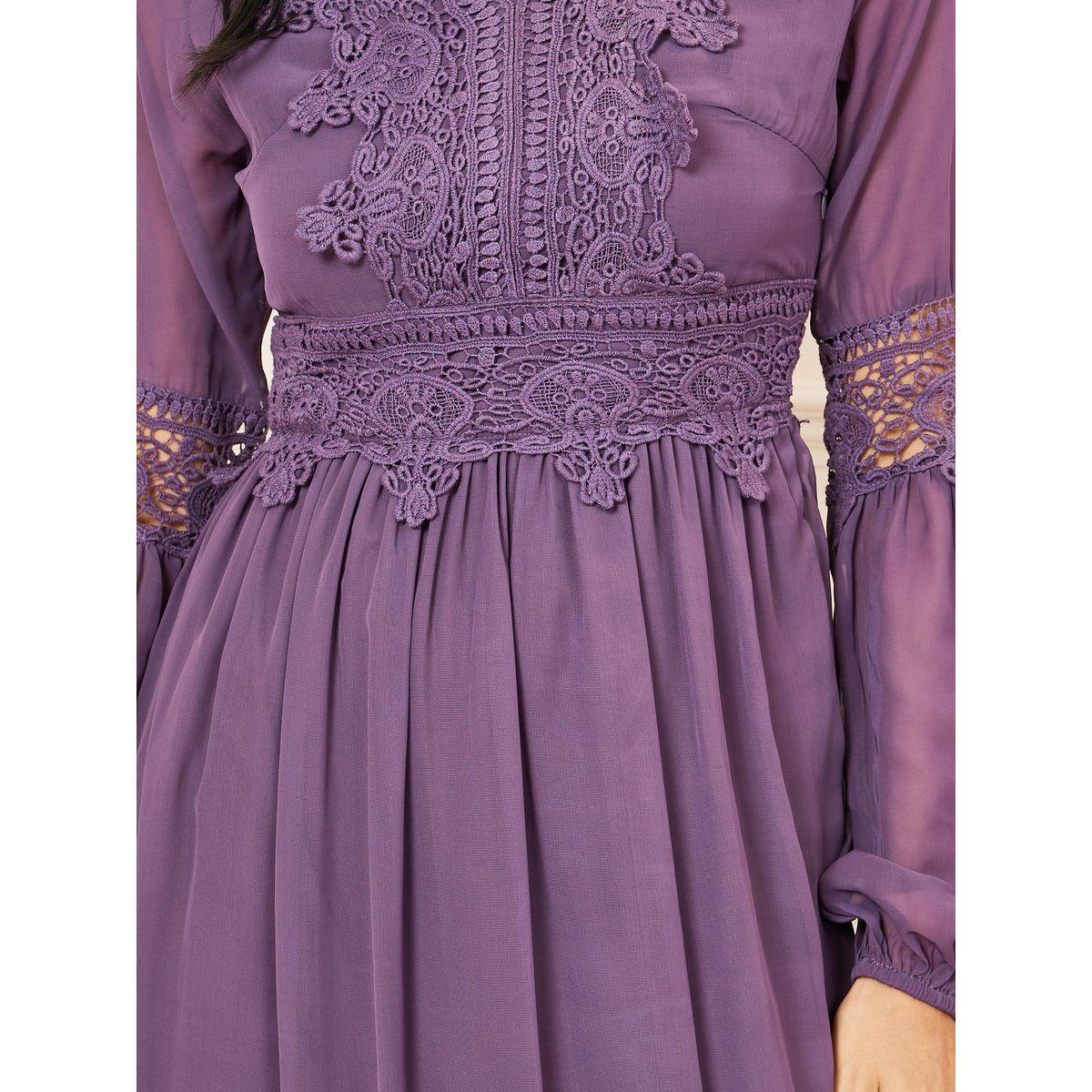 فستان ميدي بحافة كشكش-women-clothing-dresses-image-3