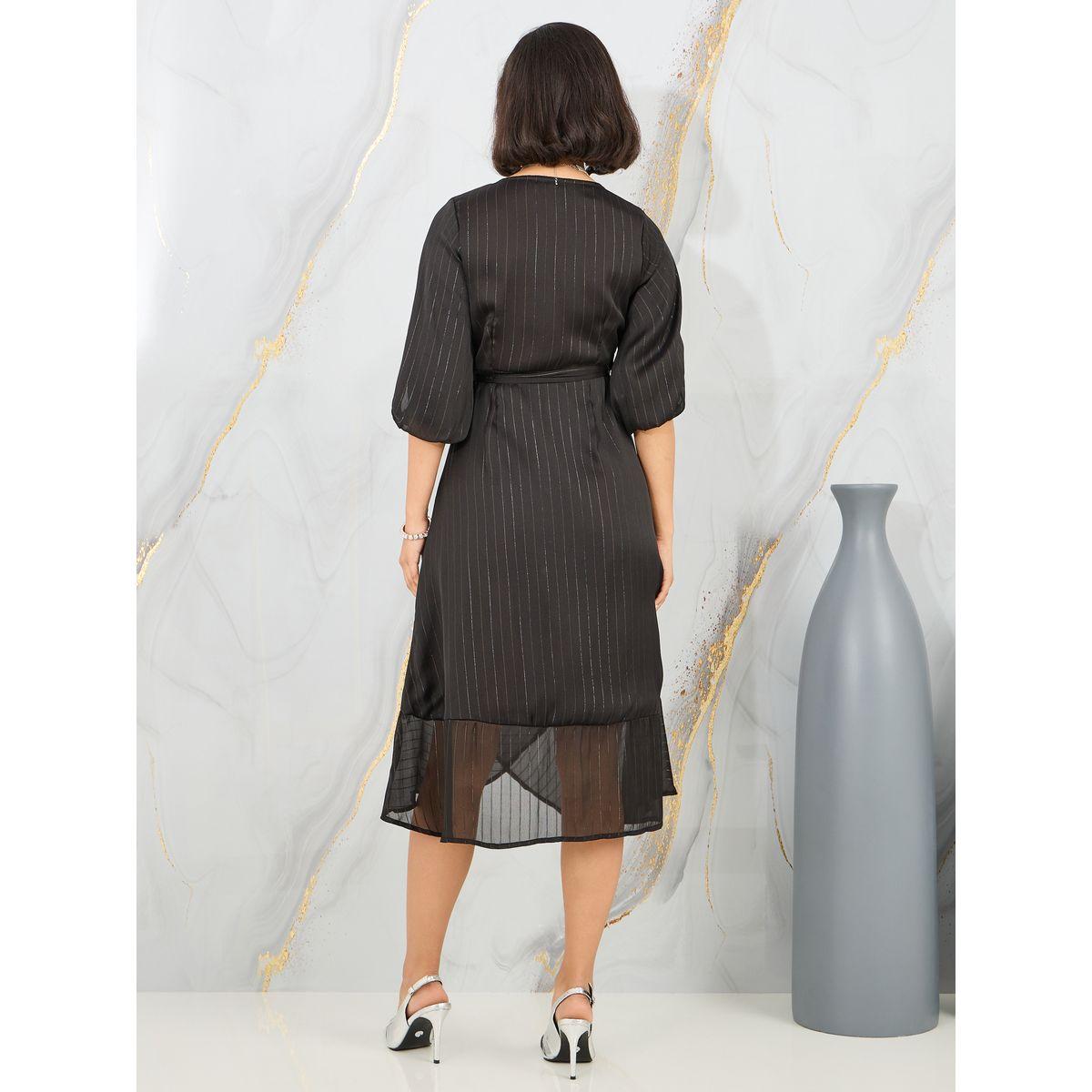 فستان ميدي مخطط بلوريكس ونمط لف-women-clothing-dresses-image-4