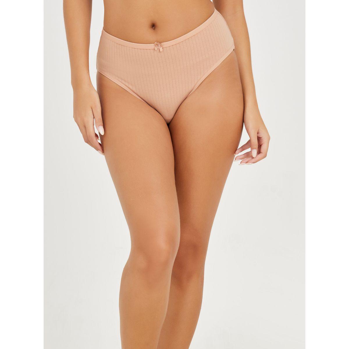 Styli Pack of 3 - Bow Trim Ribbed High Leg-women-clothing-lingerie-panties-image-3