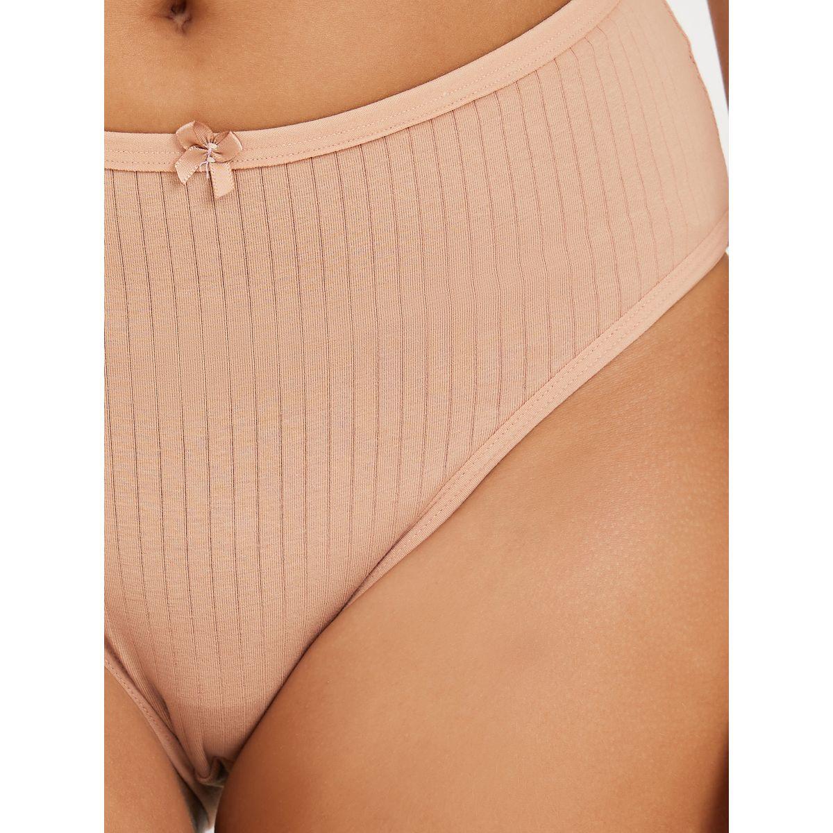 Styli Pack of 3 - Bow Trim Ribbed High Leg-women-clothing-lingerie-panties-image-4