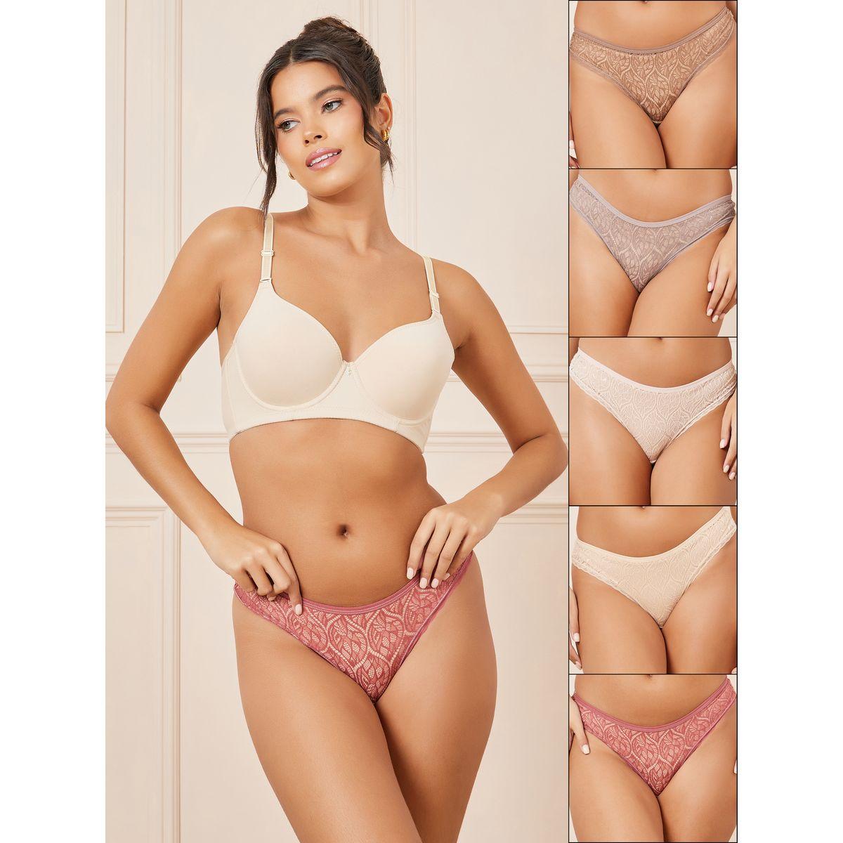 مجموعة من 5 سراويل داخلية ثونغ-women-clothing-lingerie-panties-image-1