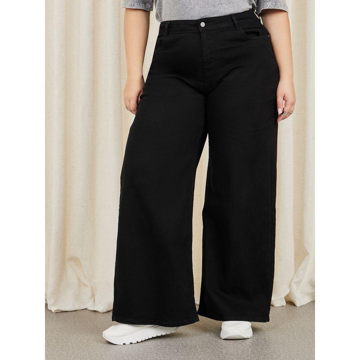 Styli Plus Size Wide Leg Jeans with Pocket Construct-women-clothing-bottoms-jeans-image-1
