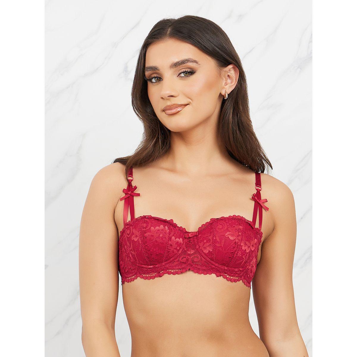 صدرية بالكونيت مبطنة مع دانتيل وفيونكة ساتان-women-clothing-lingerie-bras-image-1