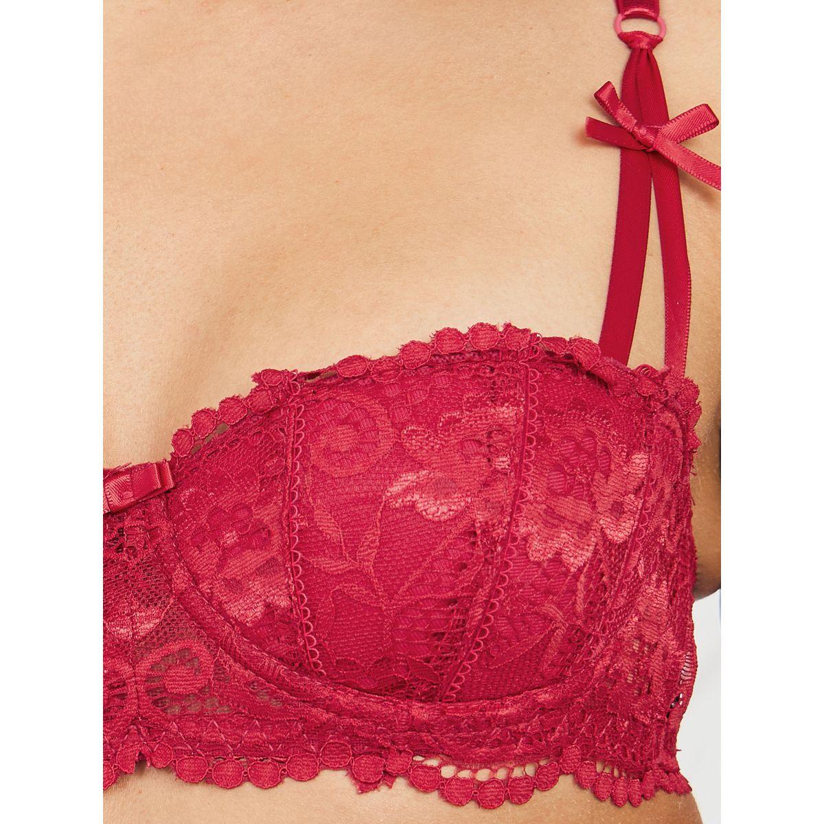 صدرية بالكونيت مبطنة مع دانتيل وفيونكة ساتان-women-clothing-lingerie-bras-image-2