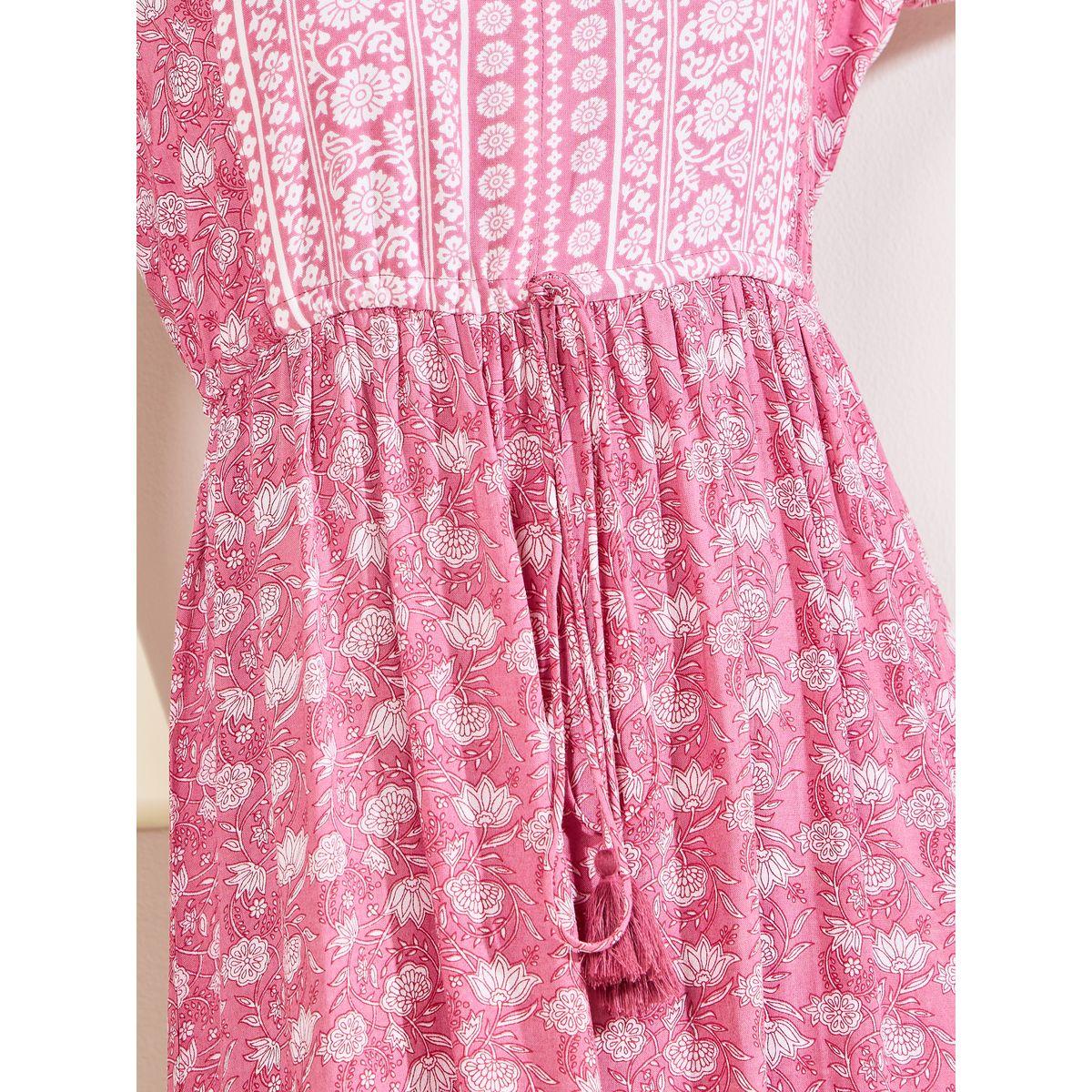 Styli Elevate Floral Print Tie Up Waist Tiered Midi Dress-women-clothing-dresses-image-3