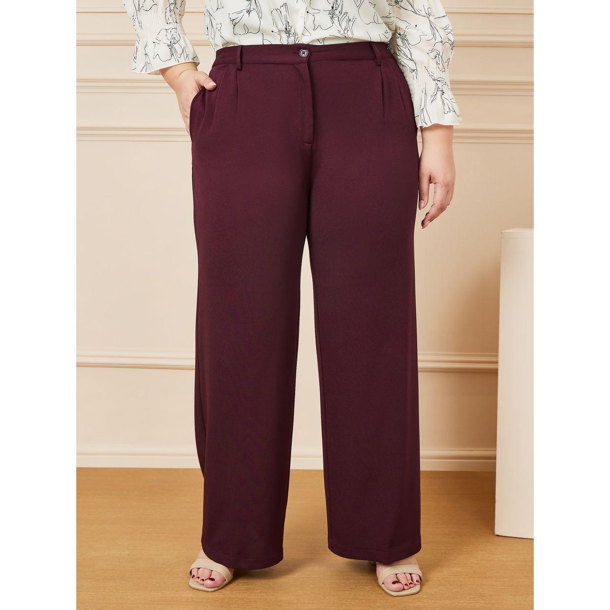 Styli Plus Wide Leg Pants with Pockets-women-clothing-bottoms-trousers-image-1