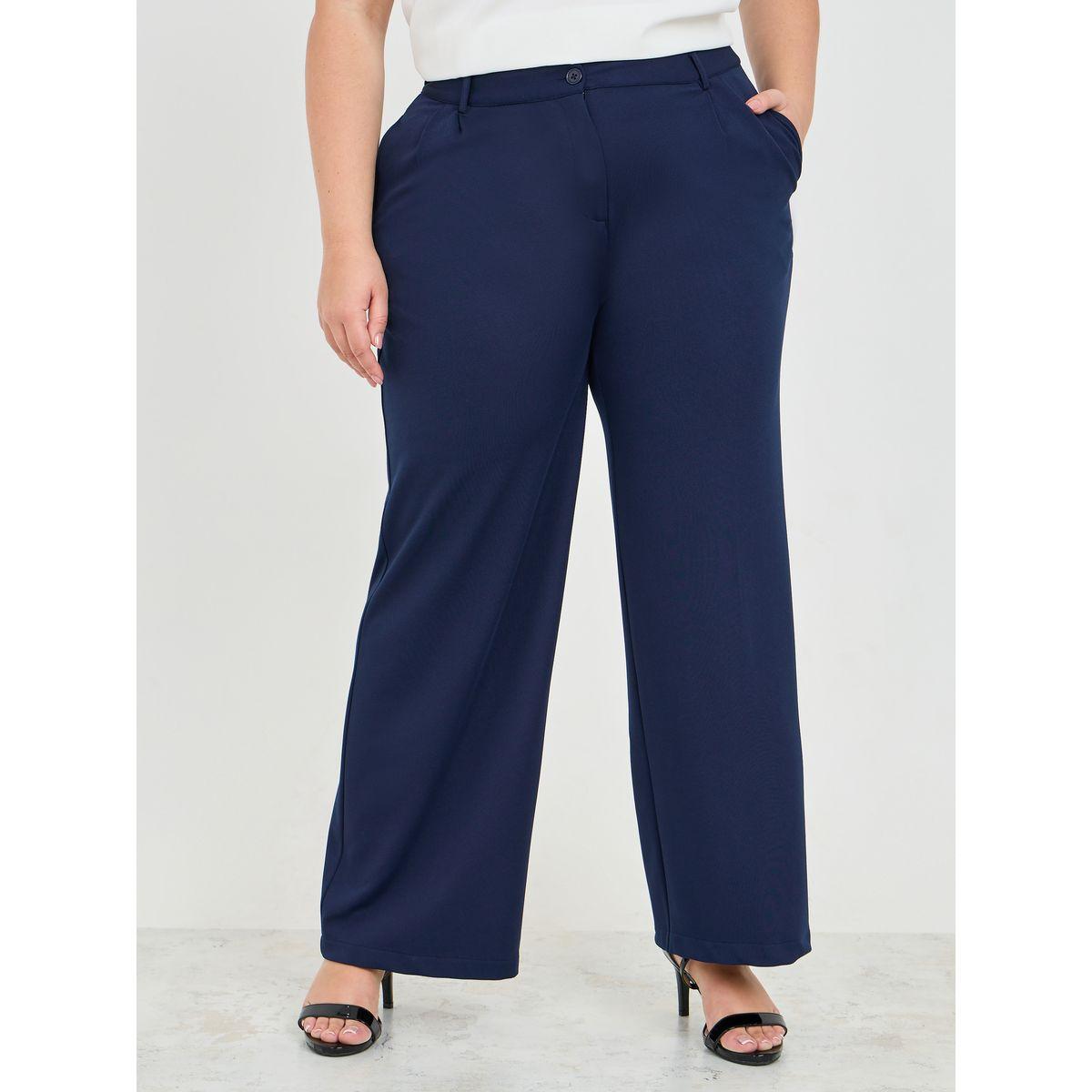 Styli Plus Wide Leg Pants with Pockets-women-clothing-bottoms-trousers-image-1