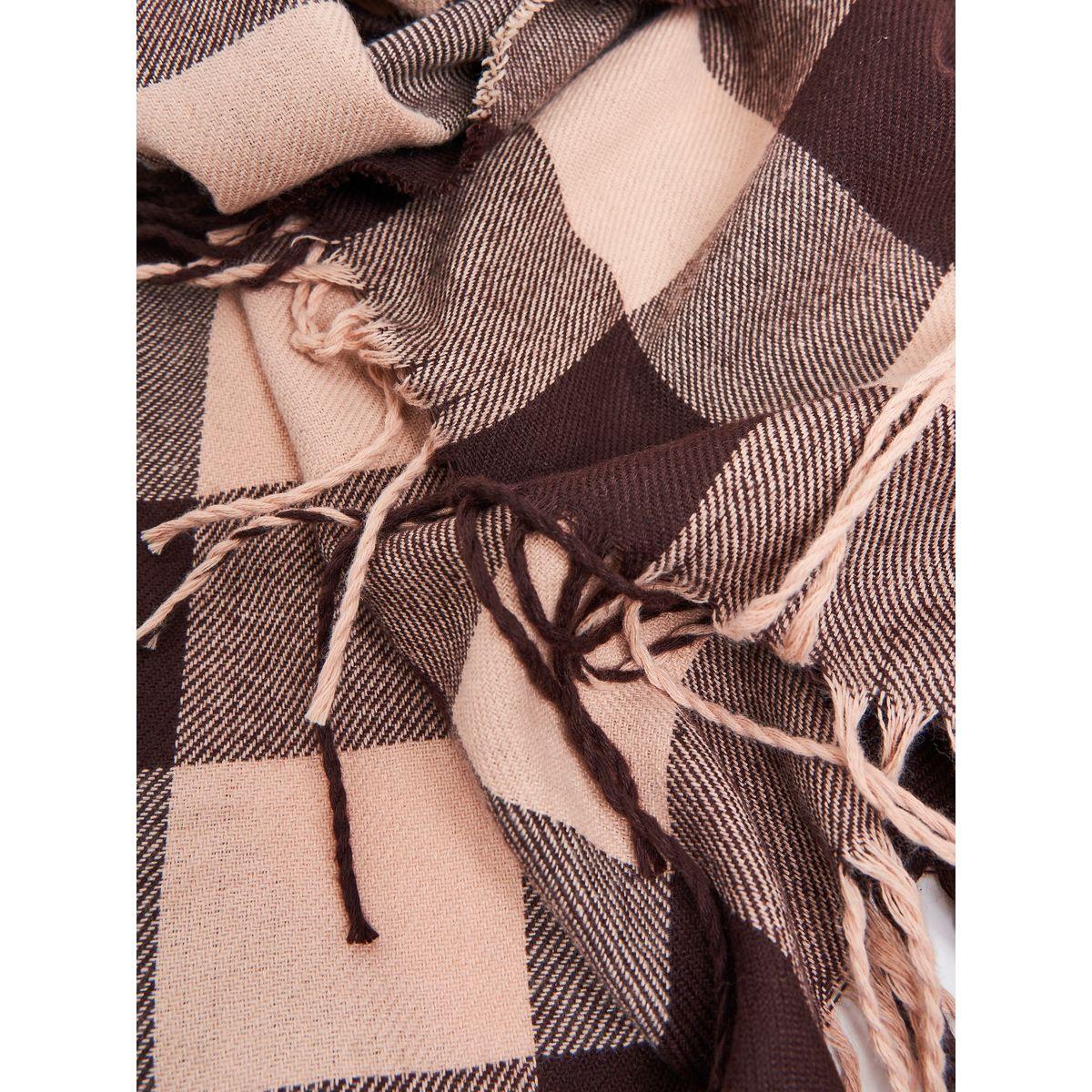 Styli Checked Scarf with Fringe Detail-women-winterwear-scarves-image-2