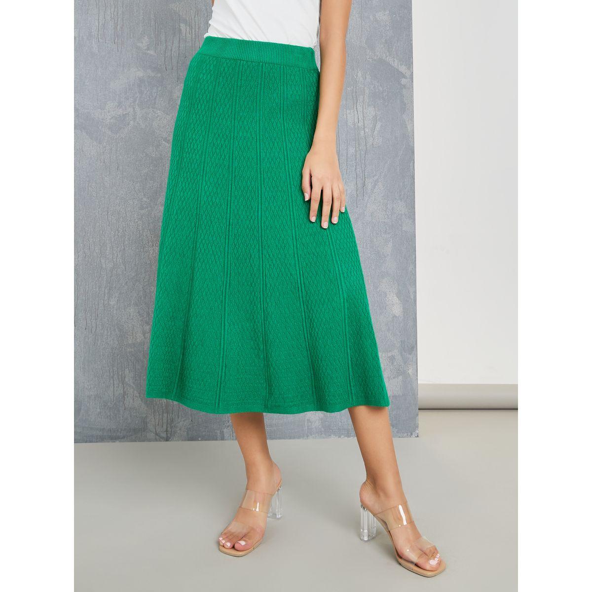 Styli Textured Knit A-Line Midi Skirt-women-clothing-bottoms-skirts-image-2