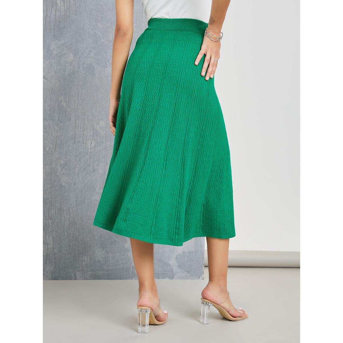 تنورة ميدي بتفاصيل بارزة الملمس-women-clothing-bottoms-skirts-image-4